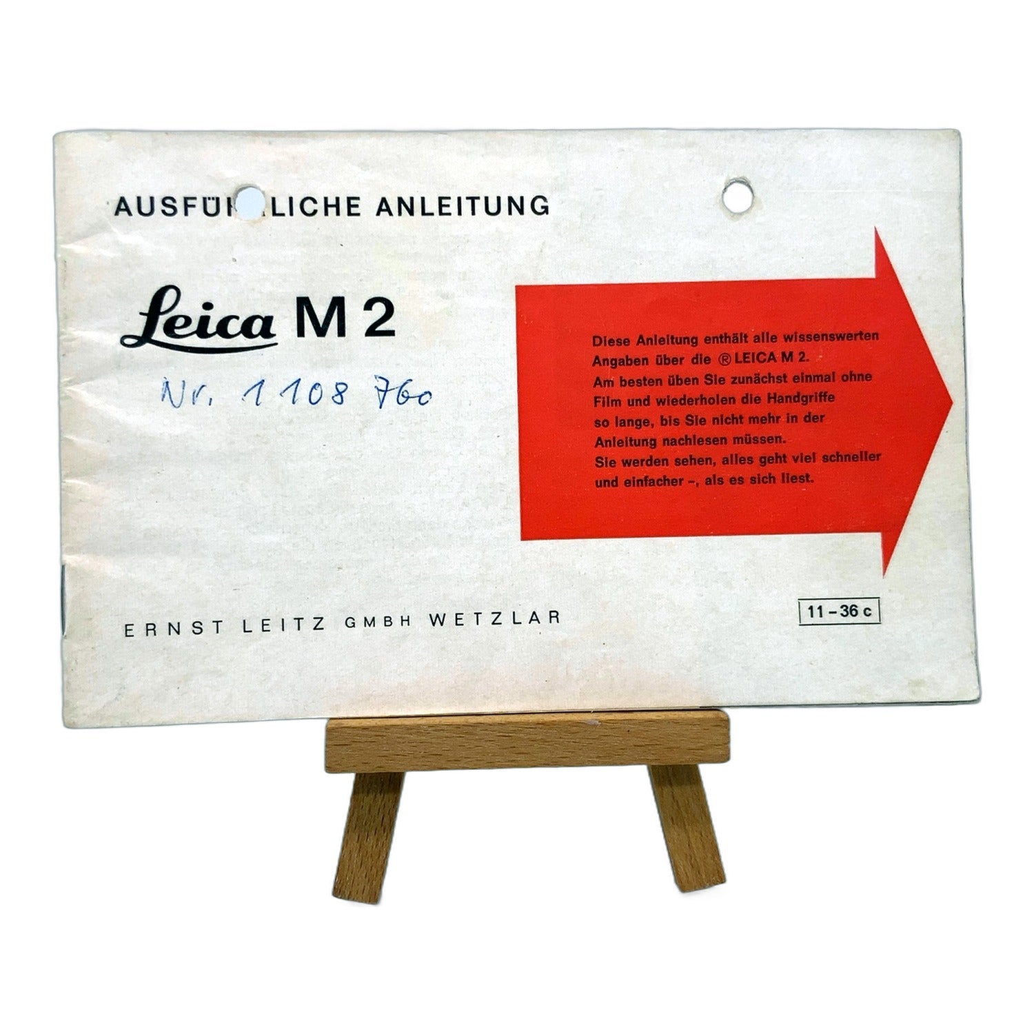 Leica M2 (11-36c) ausführliche Bedienungsanleitung User Manual Handbuch Deutsch