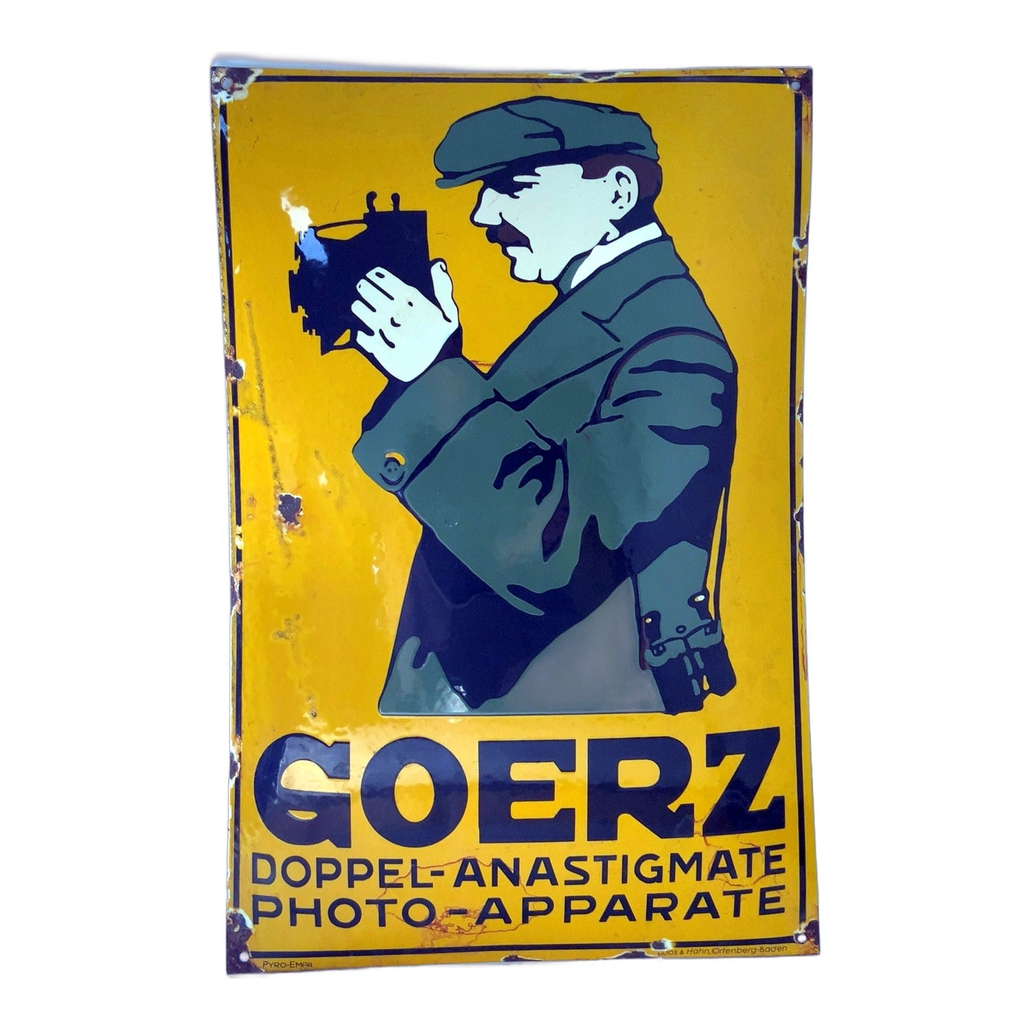 Goerz Doppel-Anastigmate Photo-Apparate Emailschild Werbeschild Reklame Replica!