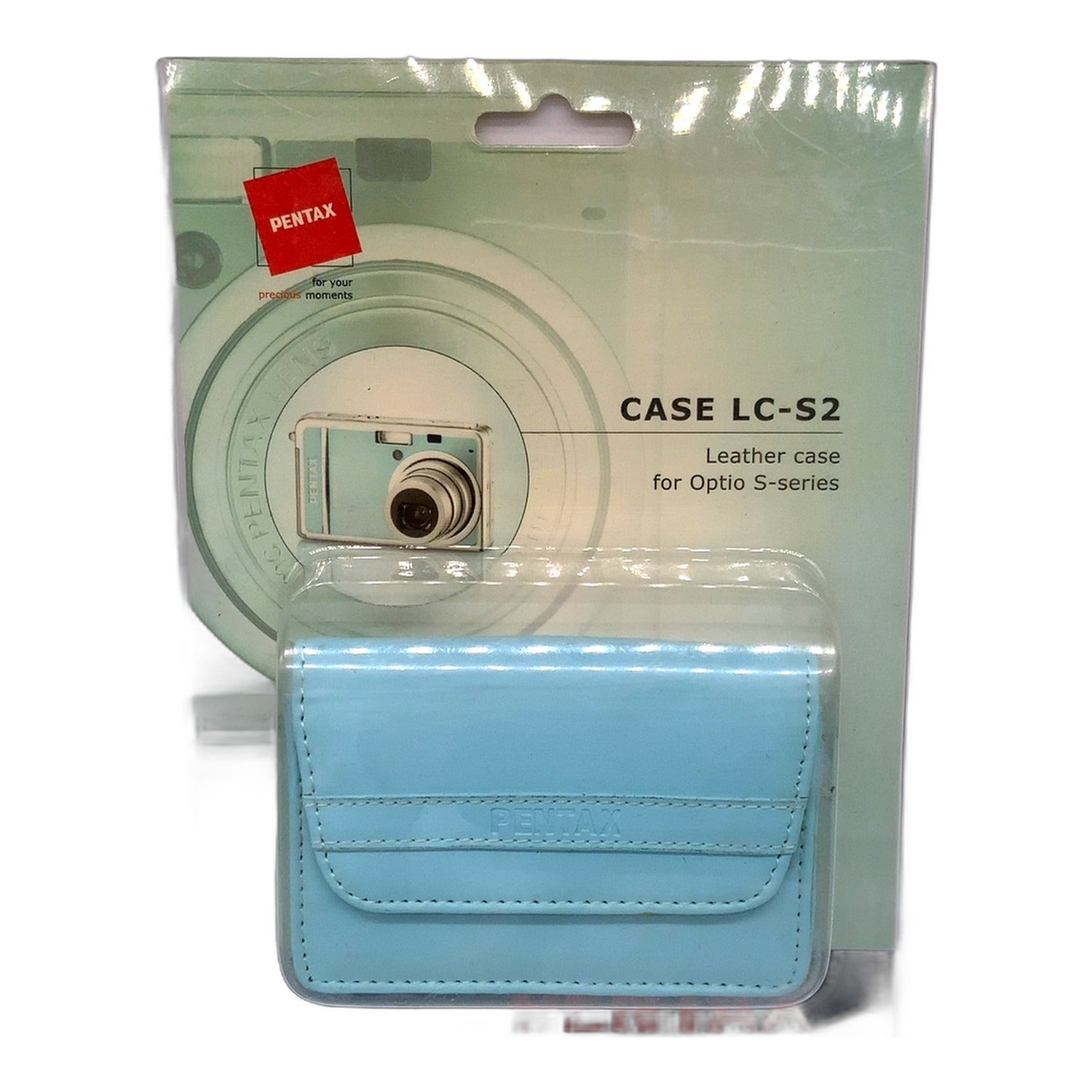 Pentax Case LC-S2 Leather Case Optio S-series Tasche Blau OVP Kameratasche