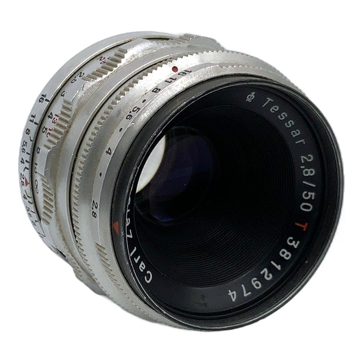 Carl Zeiss Jena Q1 Tessar red T 50mm 1:2.8 Objektiv manuell Festbrennweite (M42)