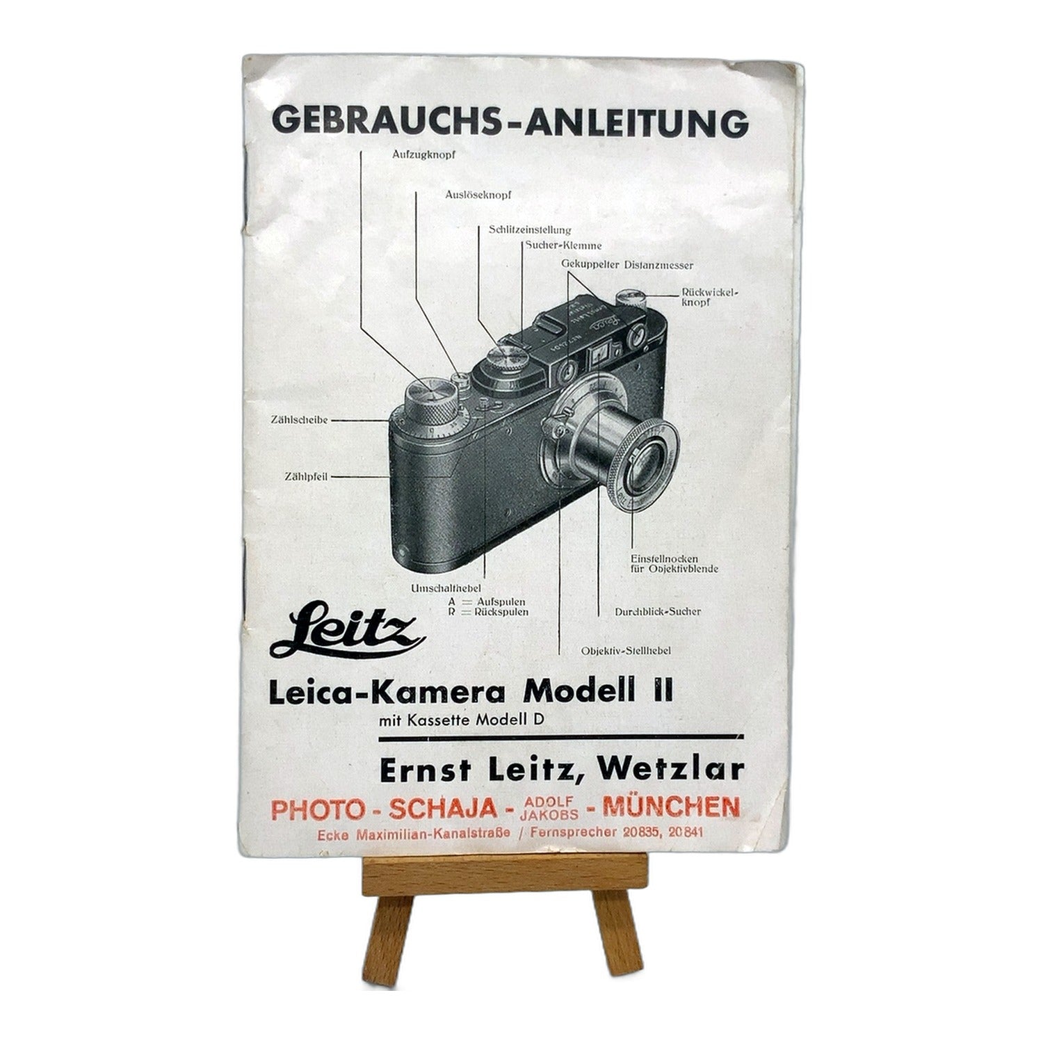 Leica Model II mit Kassette Modell D Bedienungsanleitung Handbuch Deutsch