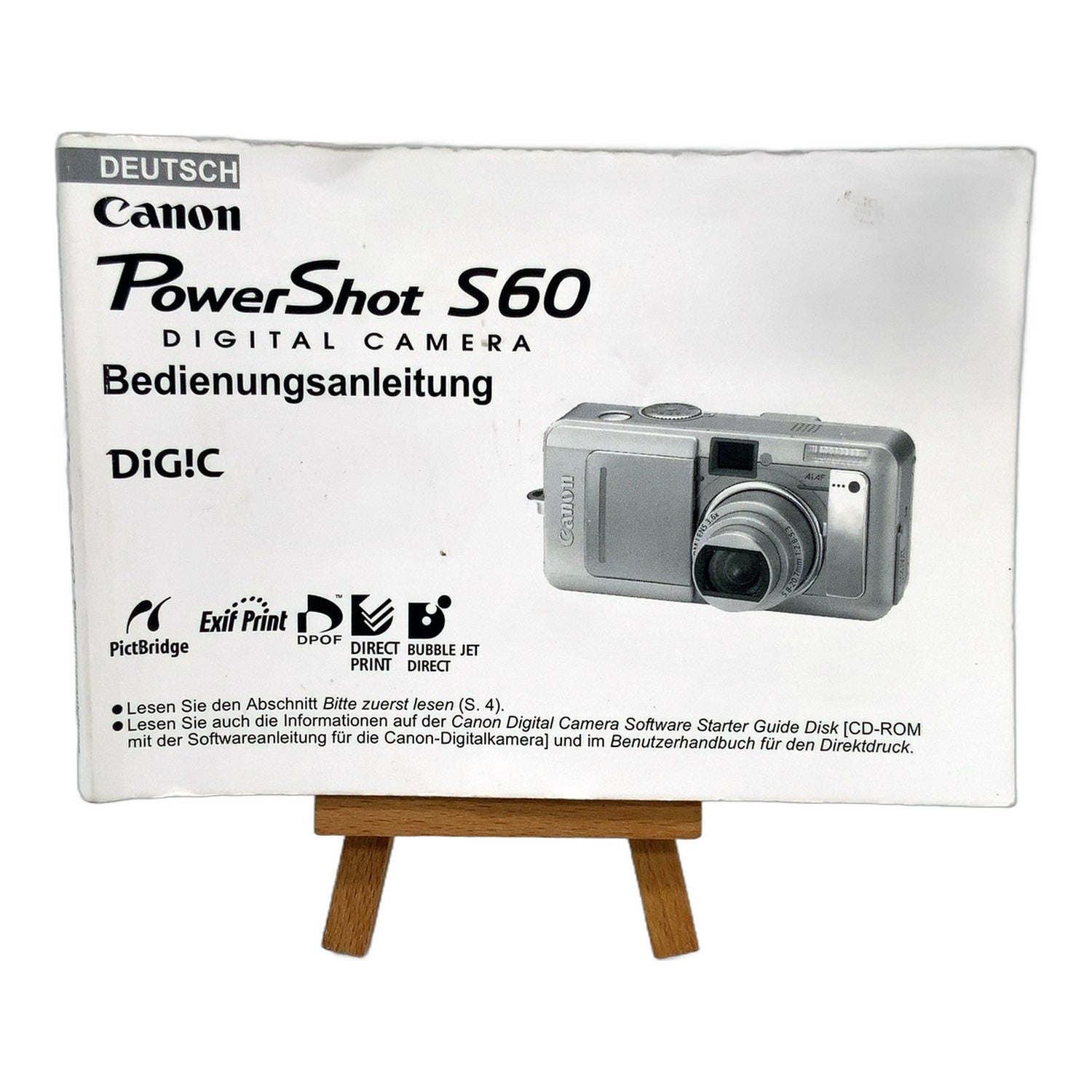 Canon PowerShot S60 Bedienungsanleitung User Manual Handbuch Deutsch