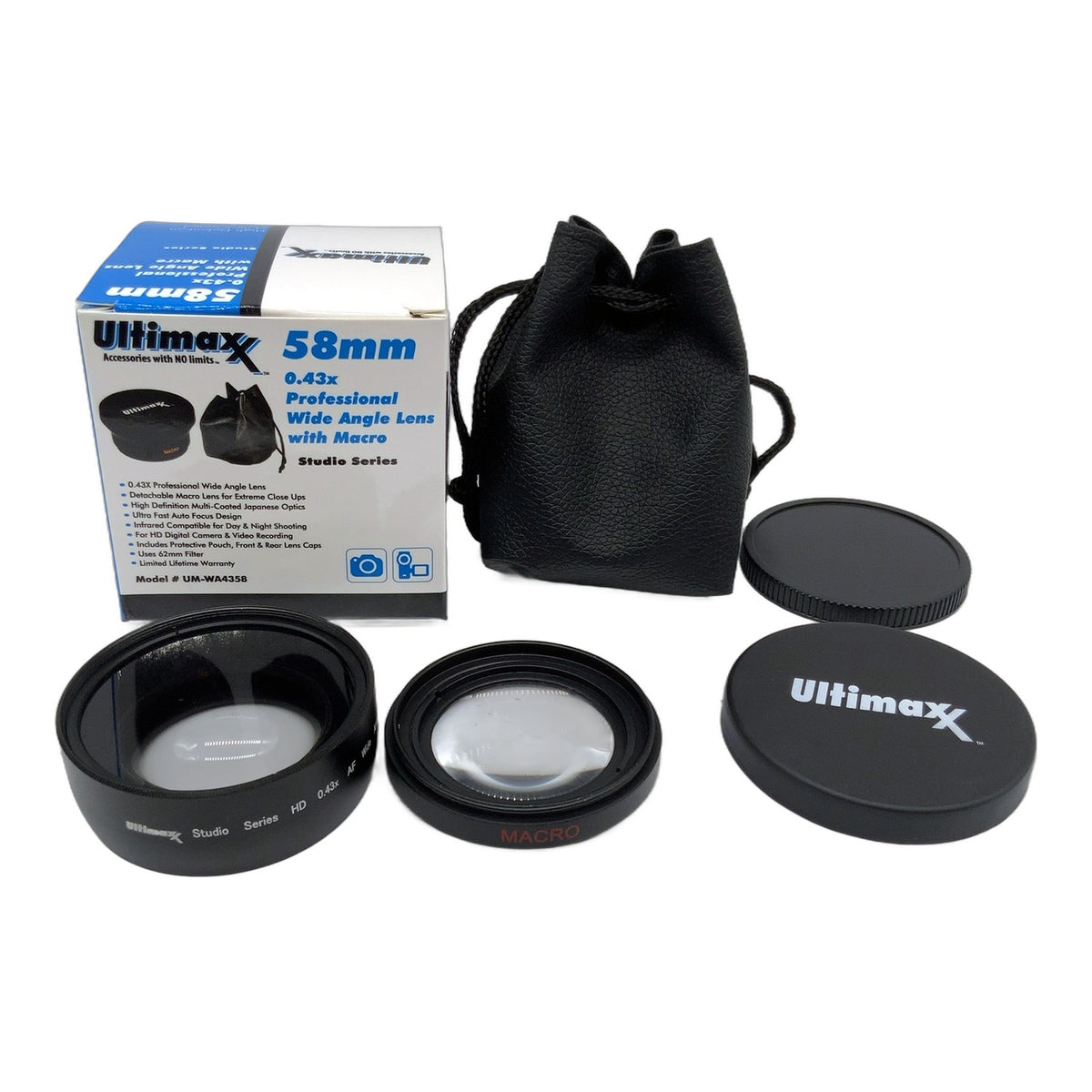 Ultimaxx Professional Wide Angle Lens with Macro Converter 0.43x in OVP (58mm)