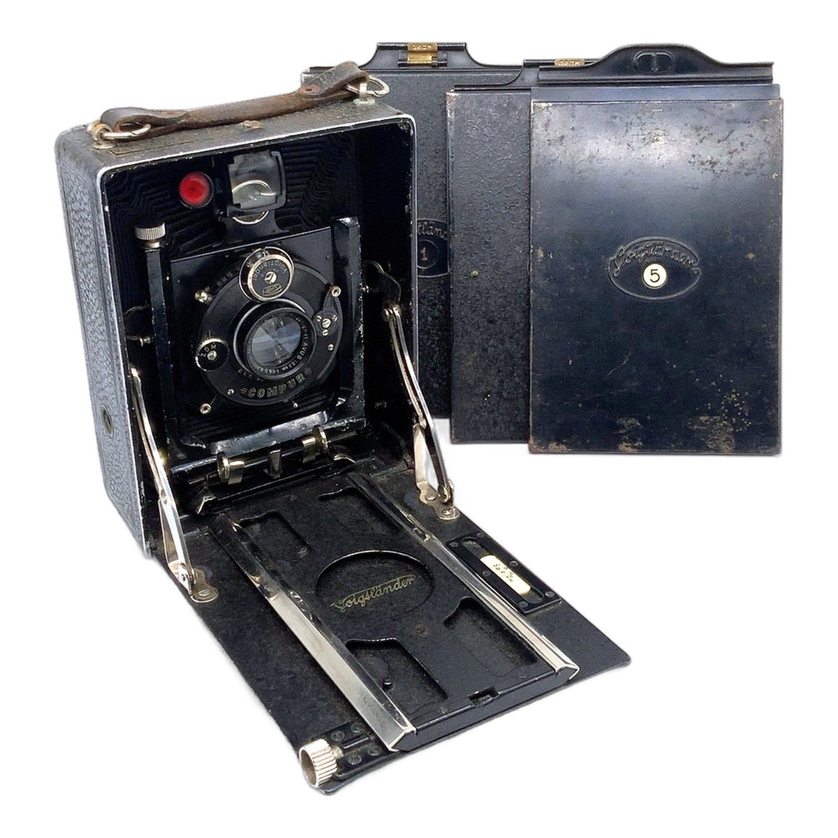 Voigtländer Avus Plattenkamera Anastigmat Avus 13,5cm 1:6.8 Compur + 3 Kassetten