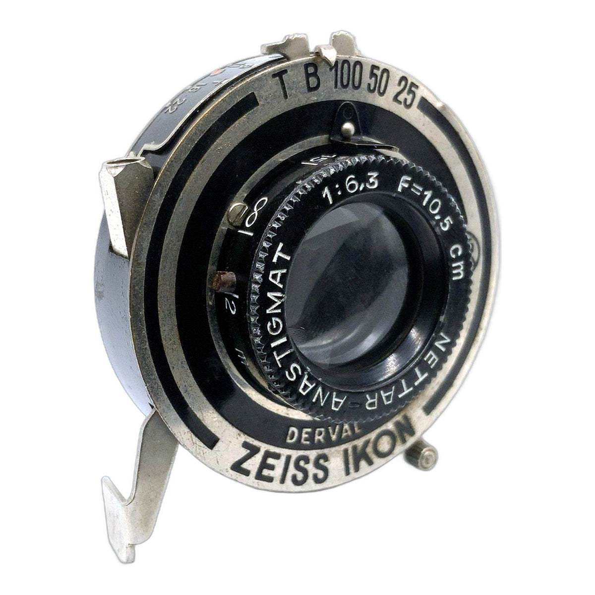 Zeiss Ikon Nettar Anastigmat 10,5cm 1:6,3 Objektiv Derval (25mm Gewinde)