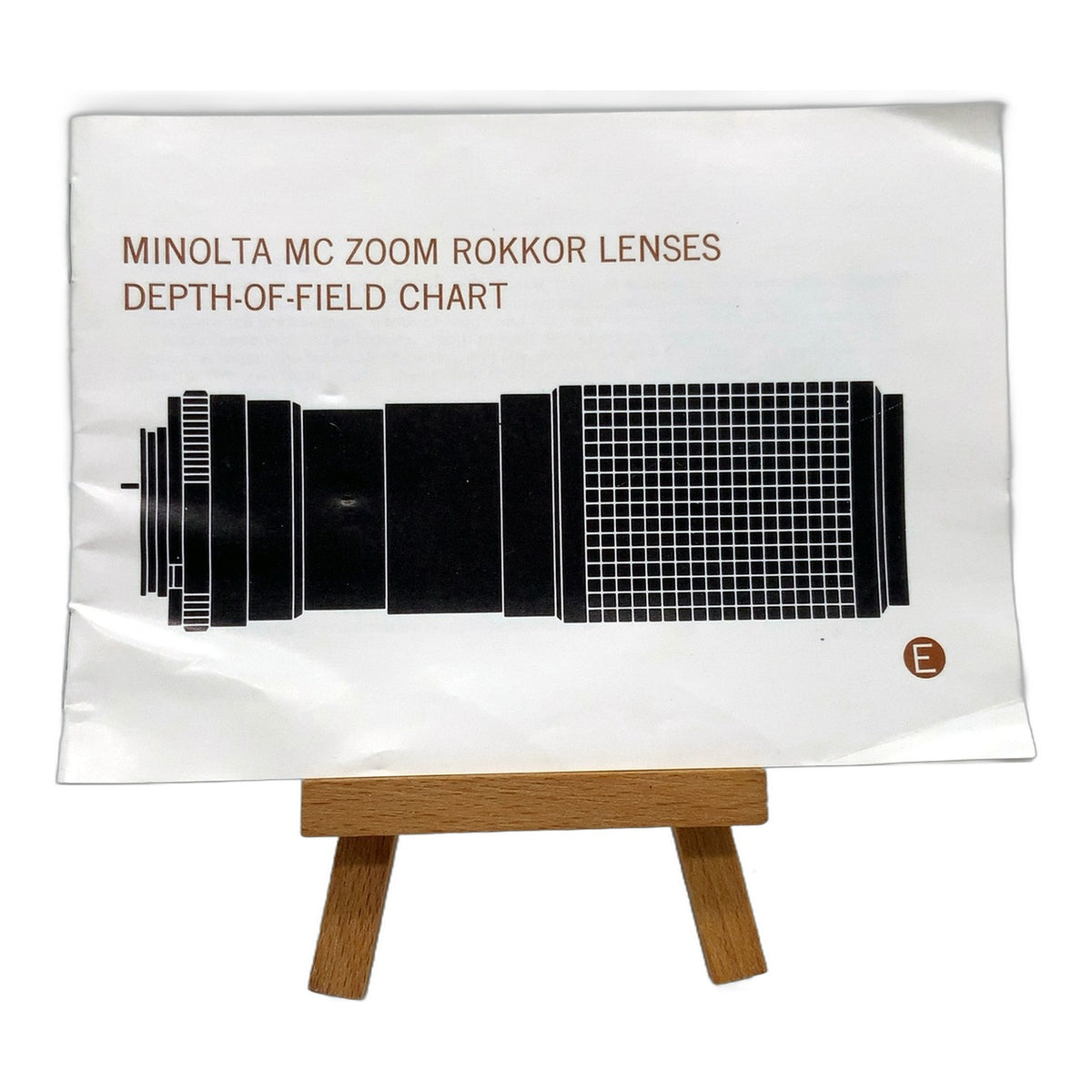 Minolta MC Zoom Rokkor Lenses Depth of Field Chart Bedienungsanleitung Englisch