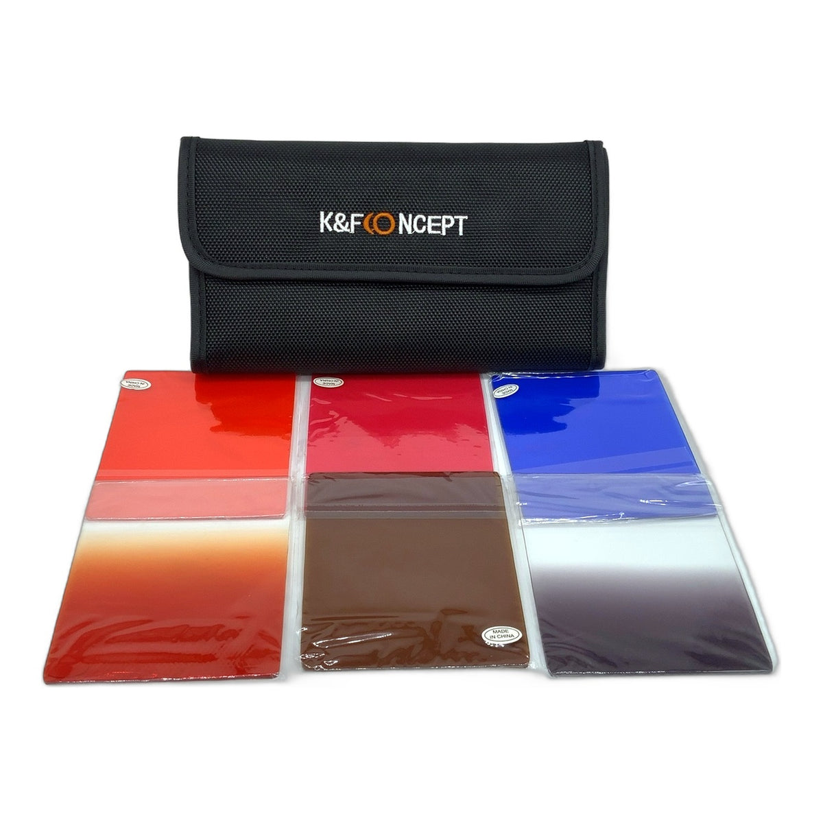 K&F Concept 6erSet Farbfilter Pink/Brown/Blue/Orange+Verlauf Grey/Orange 85x95mm