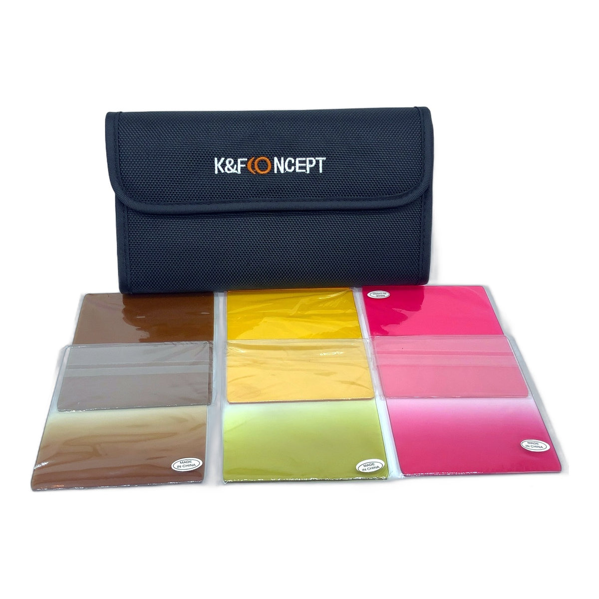 K&F Concept 6er Set Farb-und-Verlaufsfilter Pink/Brown/Yellow + Case 85x95mm