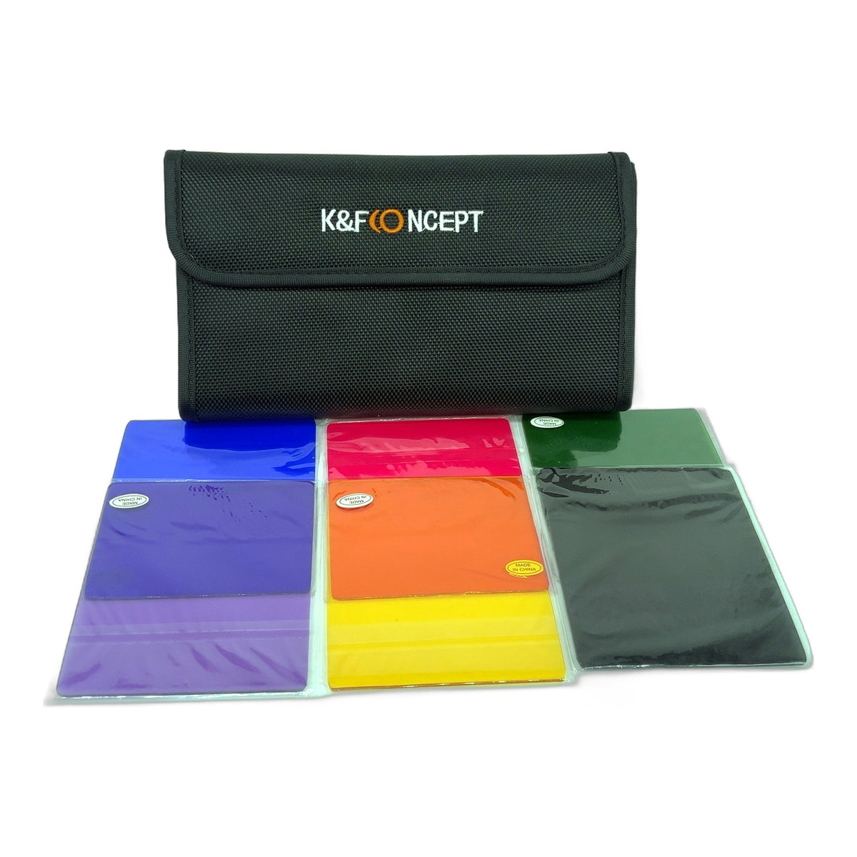 K&F Concept 6er Set Farbfilter Purple/Yellow/Blue/Pink/Green + ND4 85x95mm