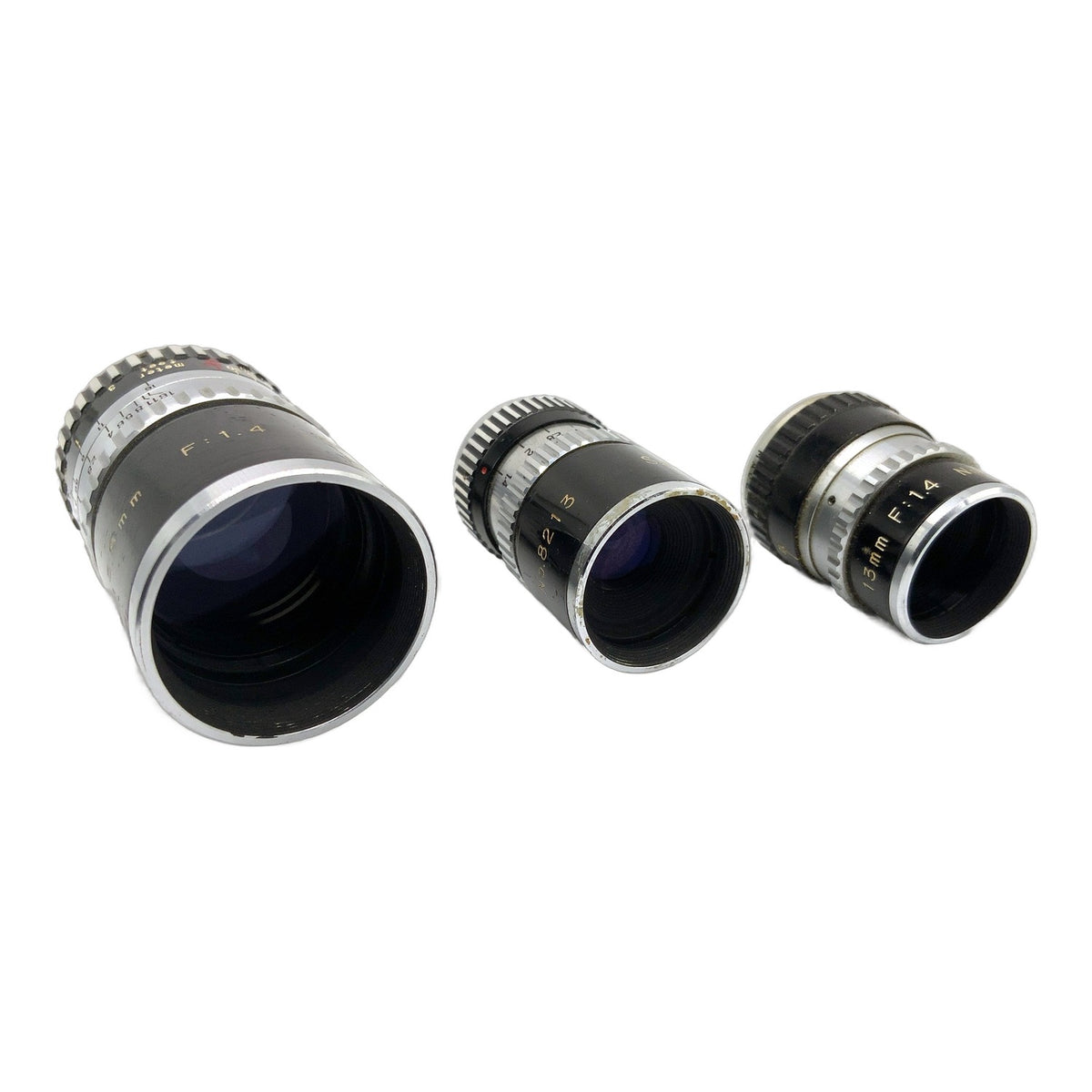 Sankyo Wide Standard Tele 6,5mm/13mm/38mm 1:1.4 Objektiv Set Super 8 (D-Mount)