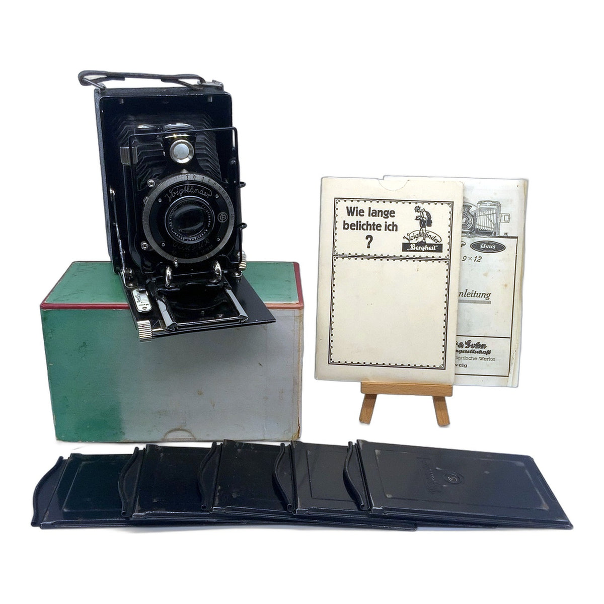 Voigtländer Avus Plattenkamera Anastigmat Skopar 1:4.5 F=10,5cm in OVP+ZUbehör