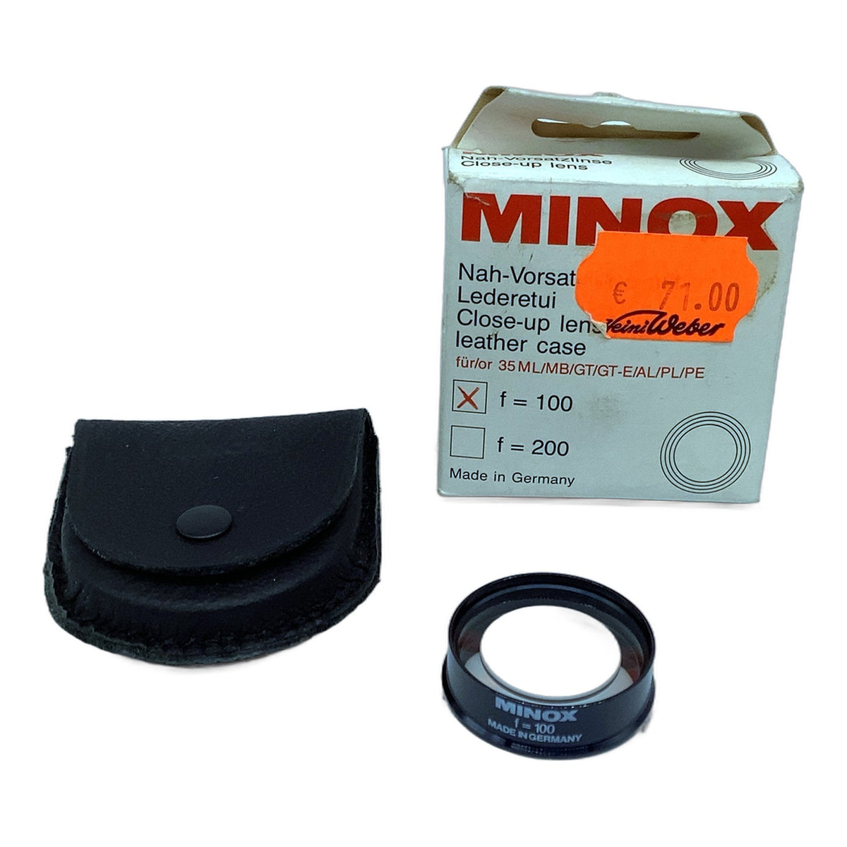 Minox Nahlinse Vorsatzlinse f=100 in OVP Filter für Minox 35 Kreisförmig