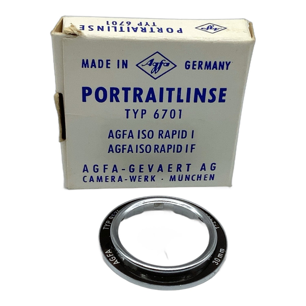 Agfa Portraitlinse Typ 9574 f=2400 für Iso Rapid I/ I F in OVP 30mm Steckfilter