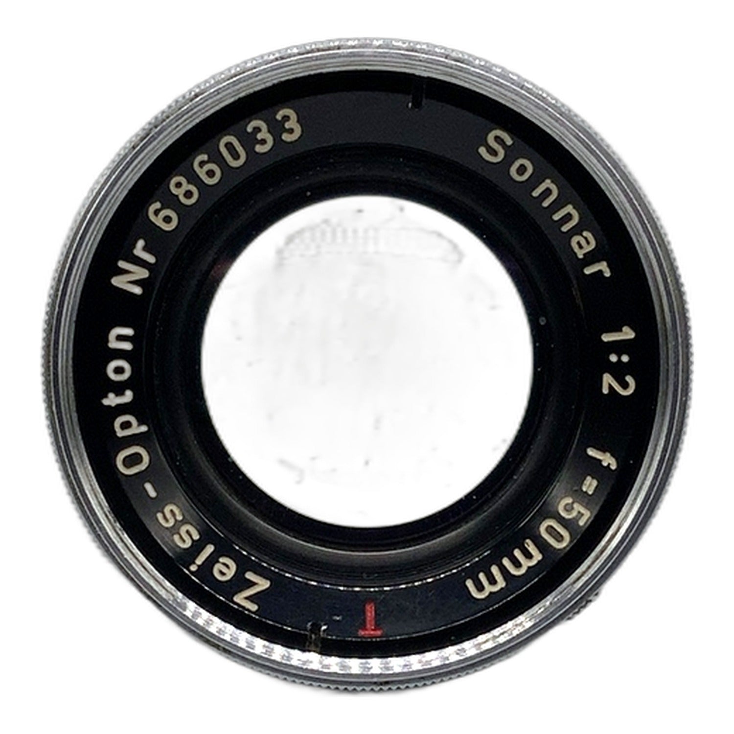 Zeiss-Opton Sonnar red T 50mm 1:2 Objektiv Festbrennweite (Contax RF) Pilz!