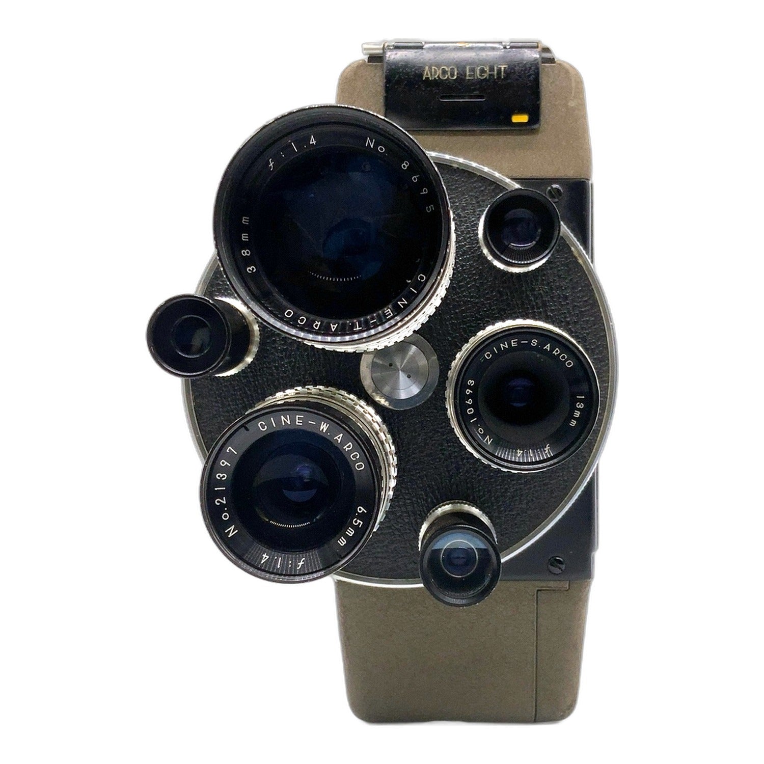 Arco Eight 803A Filmkamera mit 6,5mm / 13mm / 38mm 1:1.4 Movie Camera