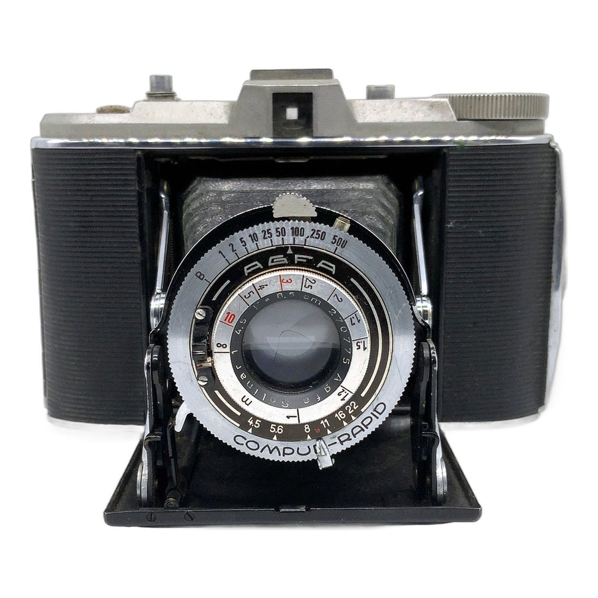 Agfa Isolette Klappkamera mit Solinar 1:4,5 8,5cm Compur-Rapid Balgenkamera