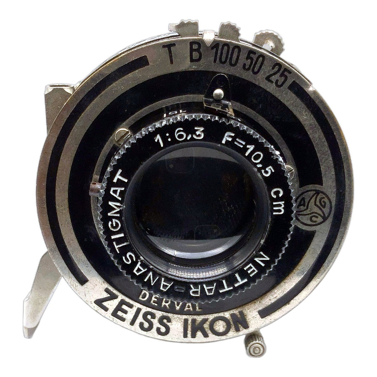 Zeiss Ikon Nettar Anastigmat 10,5cm 1:6,3 Objektiv Derval (25mm Gewinde)
