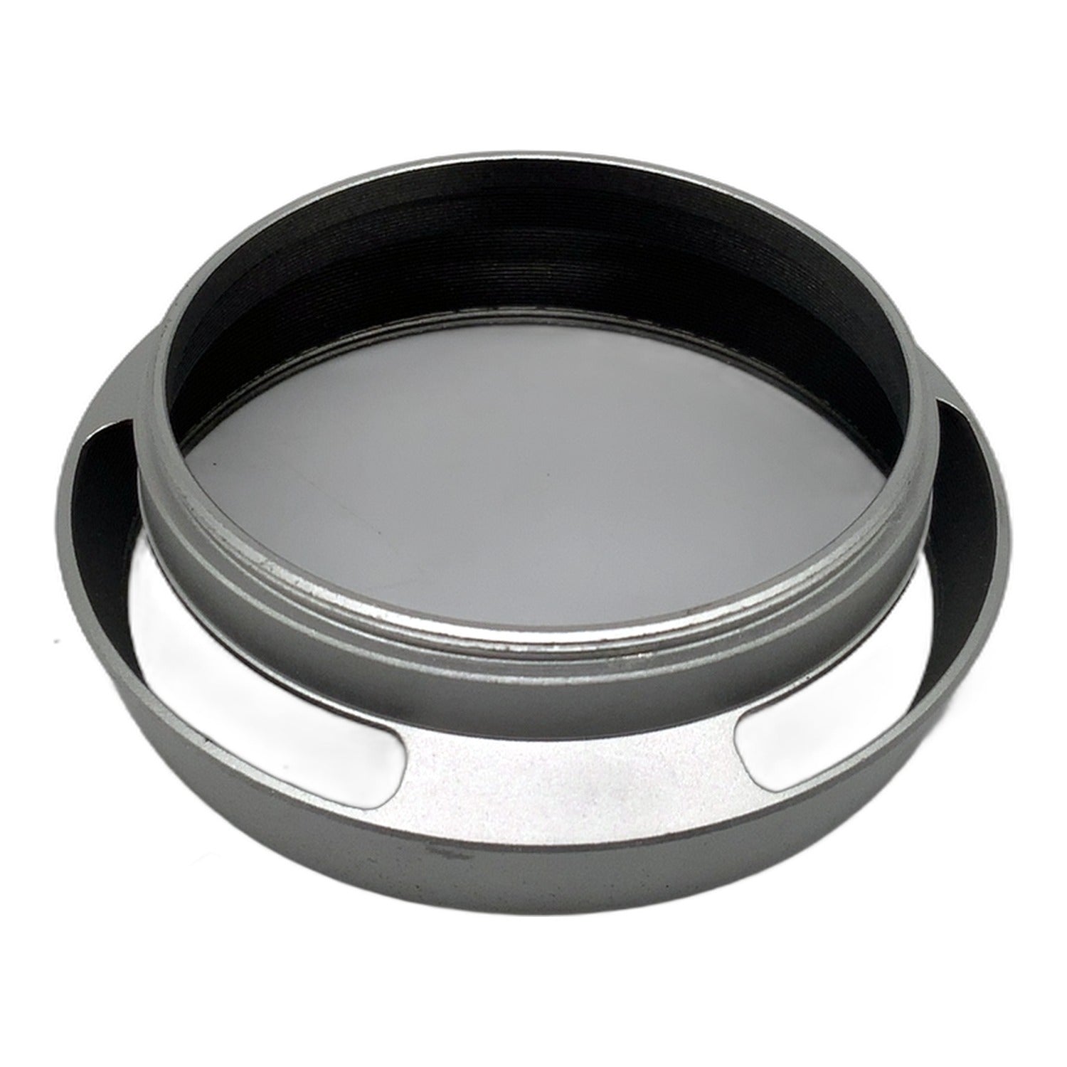 vhbw 55mm Gegenlichtblende Metall Schraubblende silber Lens Hood
