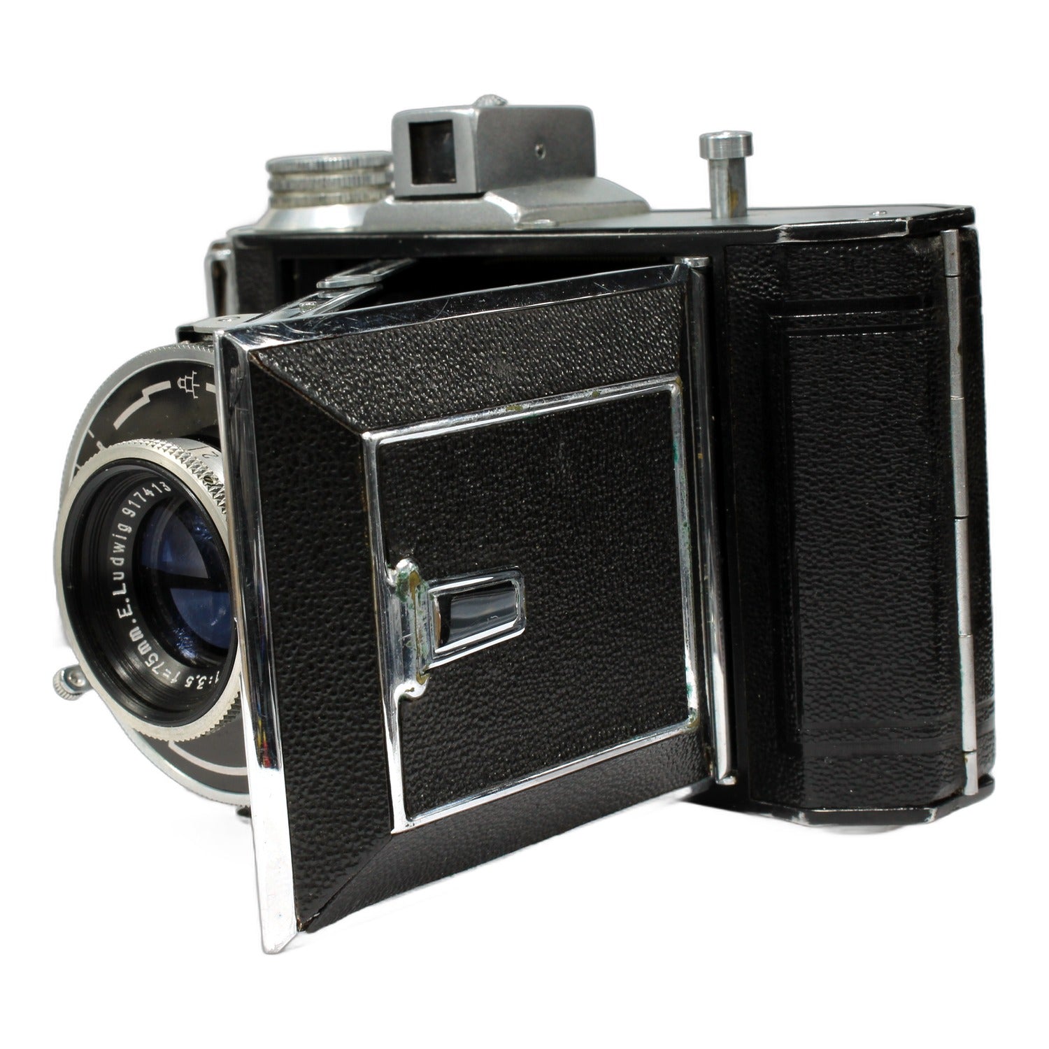 Welta Weltax Klappkamera mit E. Ludwig Meritar 75mm 1:3.5 Balgenkamera