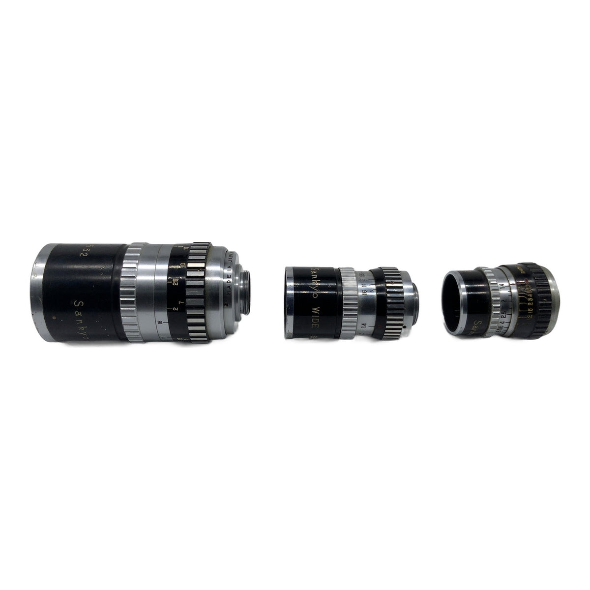 Sankyo Wide Standard Tele 6,5mm/13mm/38mm 1:1.4 Objektiv Set Super 8 (D-Mount)