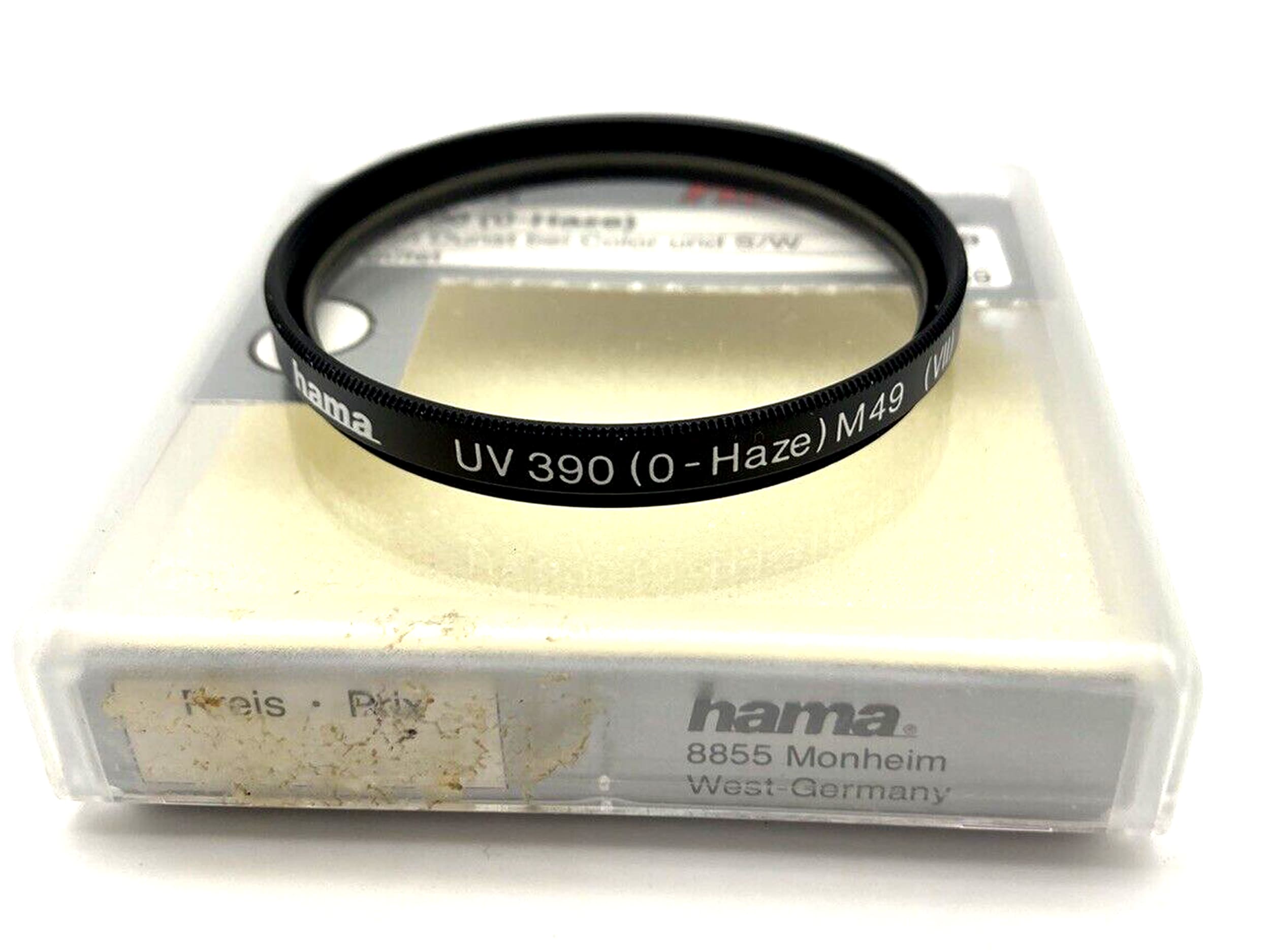 Hama UV 390 (0-Haze) M49 | Filter für Kameraobjektiv | Linsenfilter | 49mm
