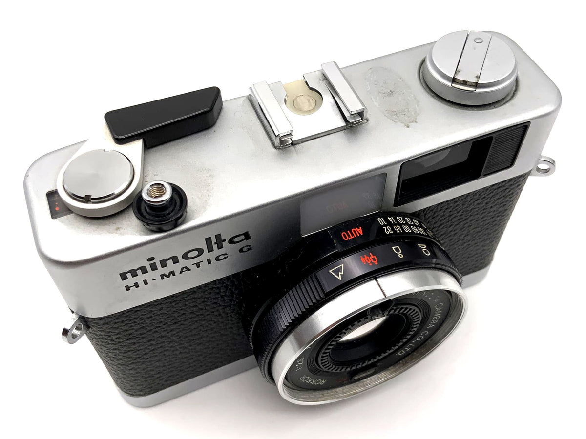 Minolta Hi-Matic G rangefinder camera with Rokkor 38mm 1:2.8 35mm compact camera
