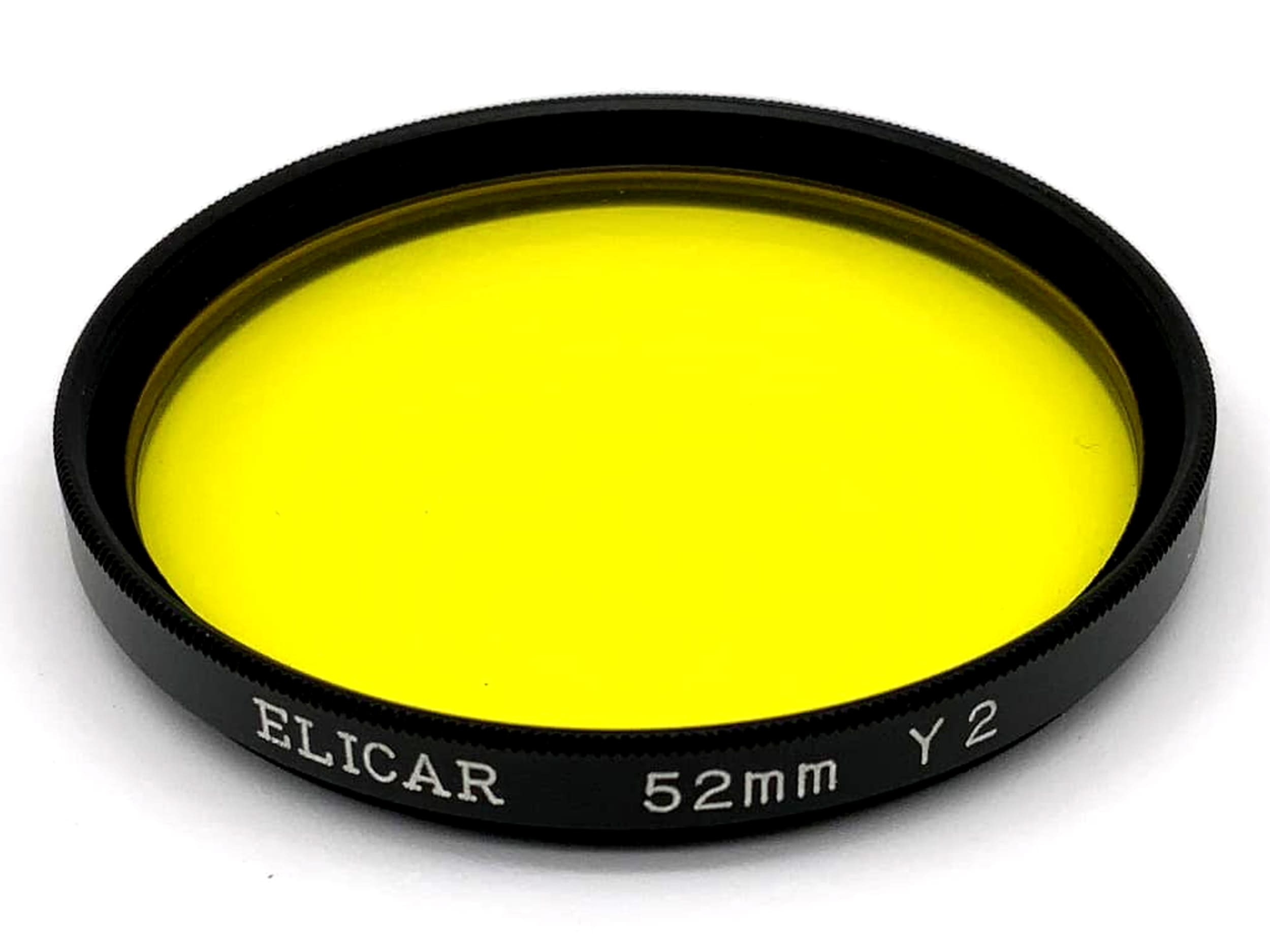 Filtre de couleur Elicar 52 mm, filtre jaune Y2, filetage