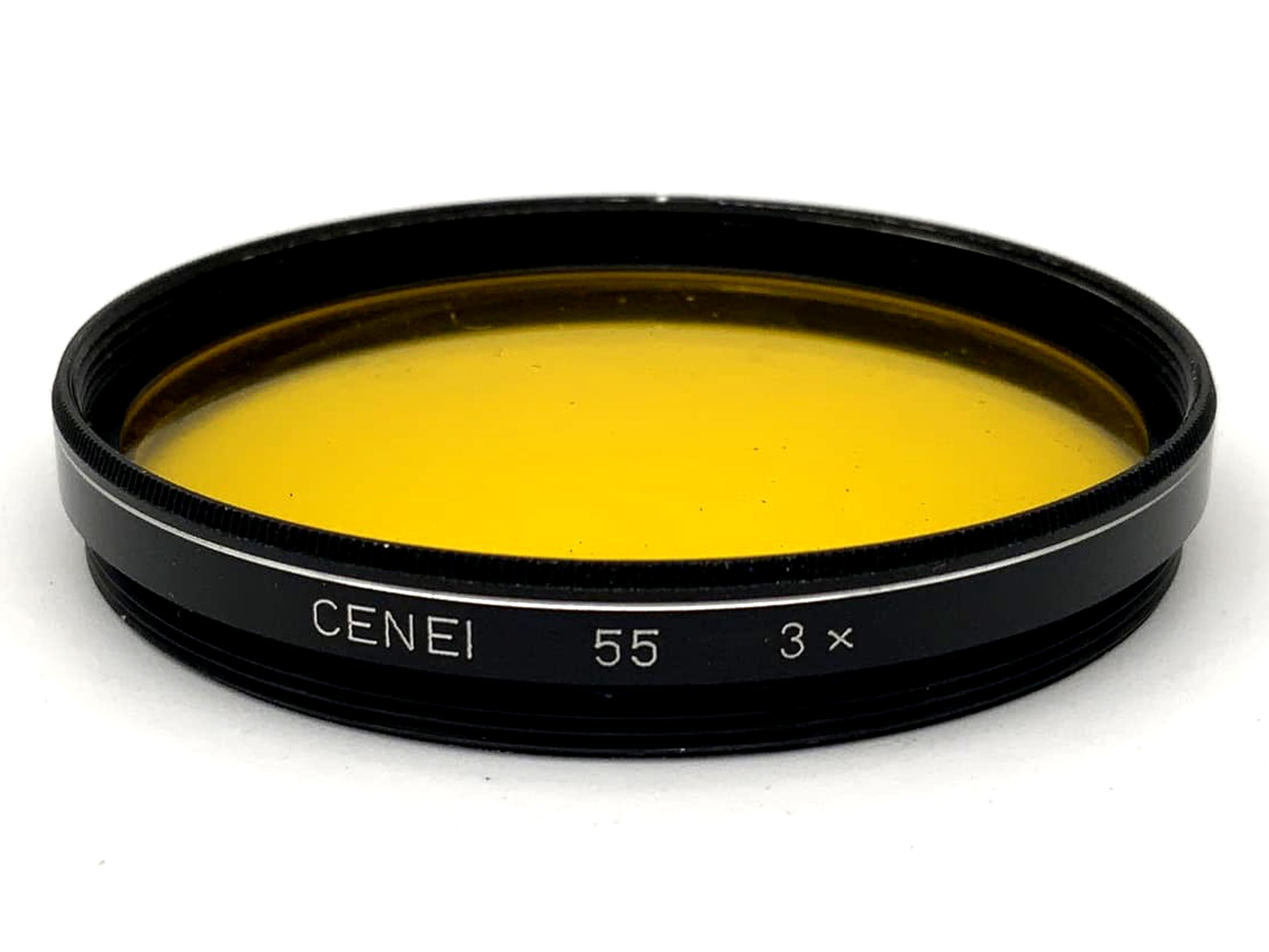 Cenei Farbfilter 3x Gelb Yellow Filter 55mm Kreisförmig Filtergewinde M55