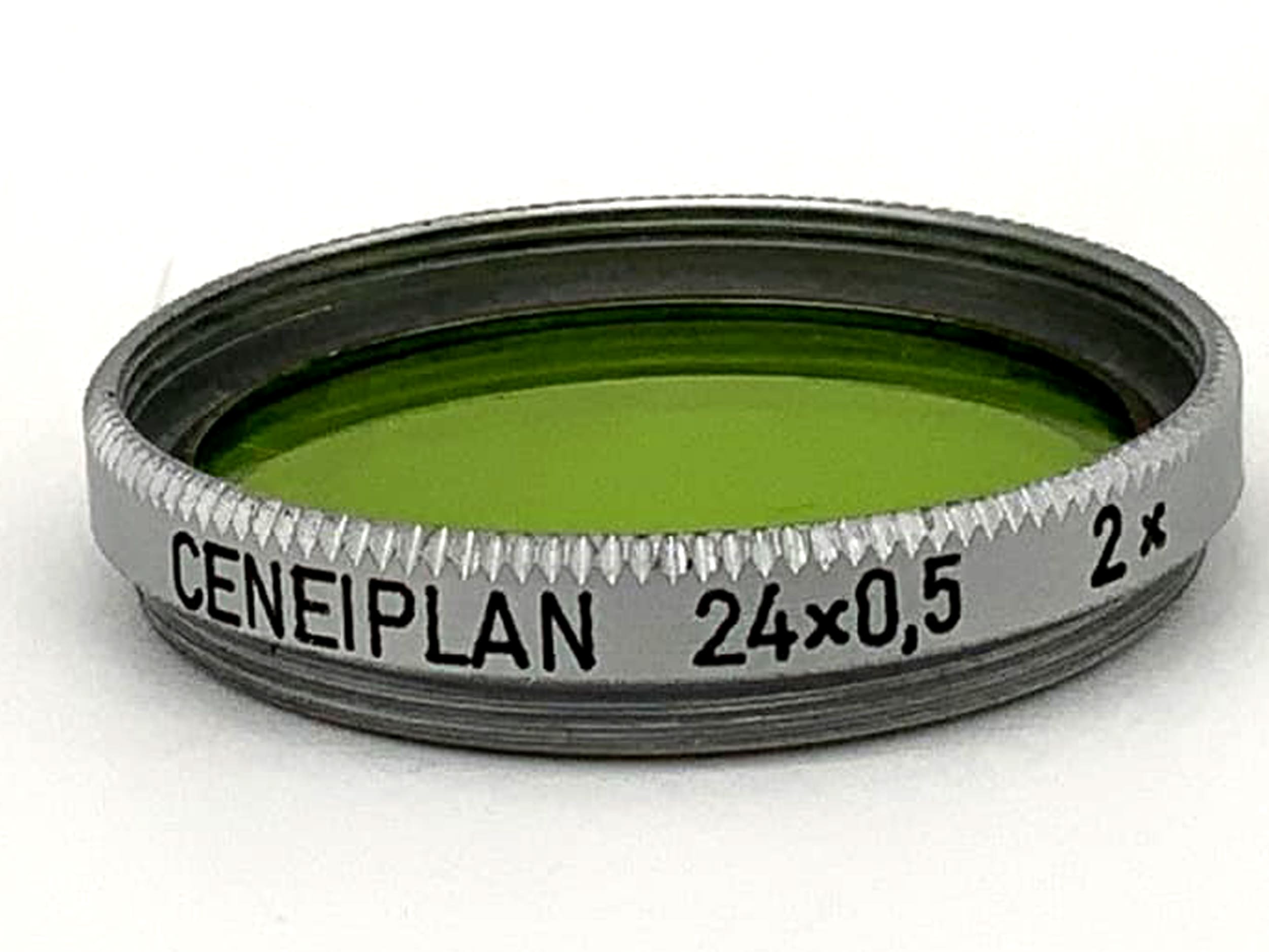 Ceneiplan Farbfilter 24x0,5 2x Grün Green Filter 24mm Kreisförmig M24