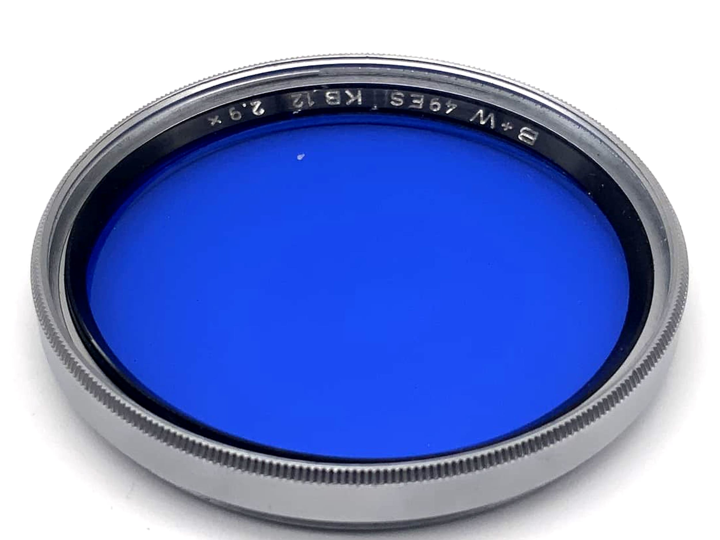 Filtre de couleur B+W 49 mm, filtre bleu KB 12, filetage circulaire 2,9x