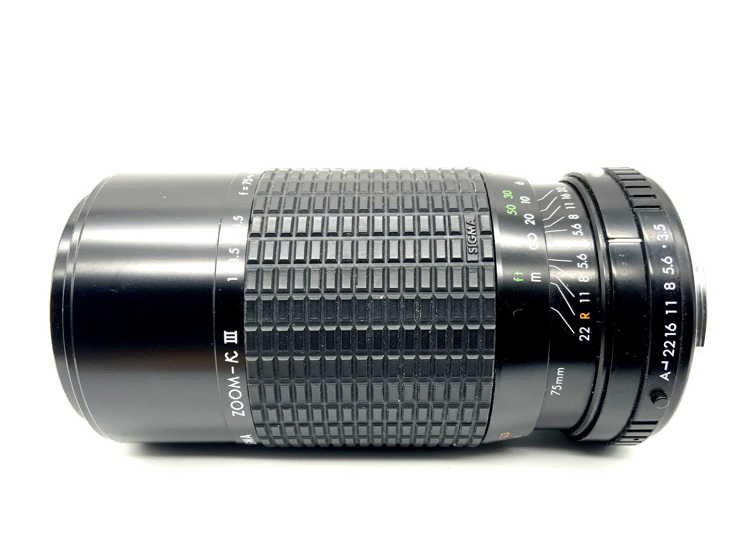 Sigma 75-210mm 1:3.5-4.5 Objektiv Multi-Coated Macro Zoom-K III Lens (Pentax K)