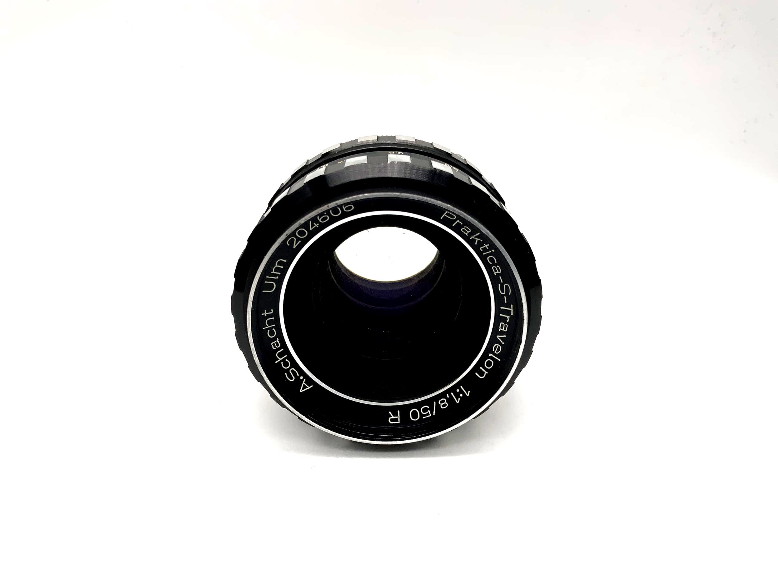 A.Schacht Ulm 50mm 1:1.8 Objektiv Praktica-S-Travelon R Lens (M42) Blende!