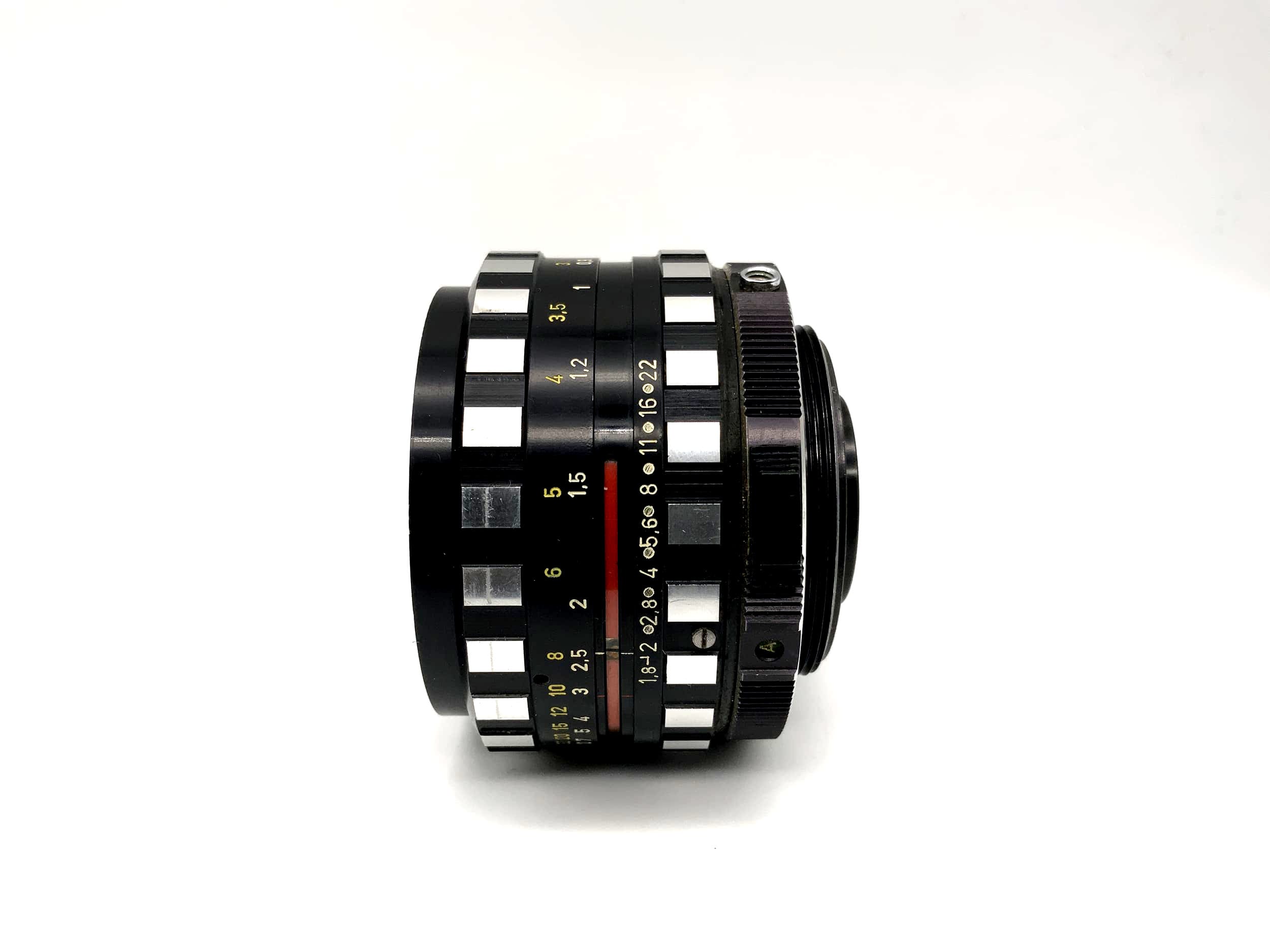 A.Schacht Ulm 50mm 1:1.8 Objektiv Praktica-S-Travelon R Lens (M42) Blende!