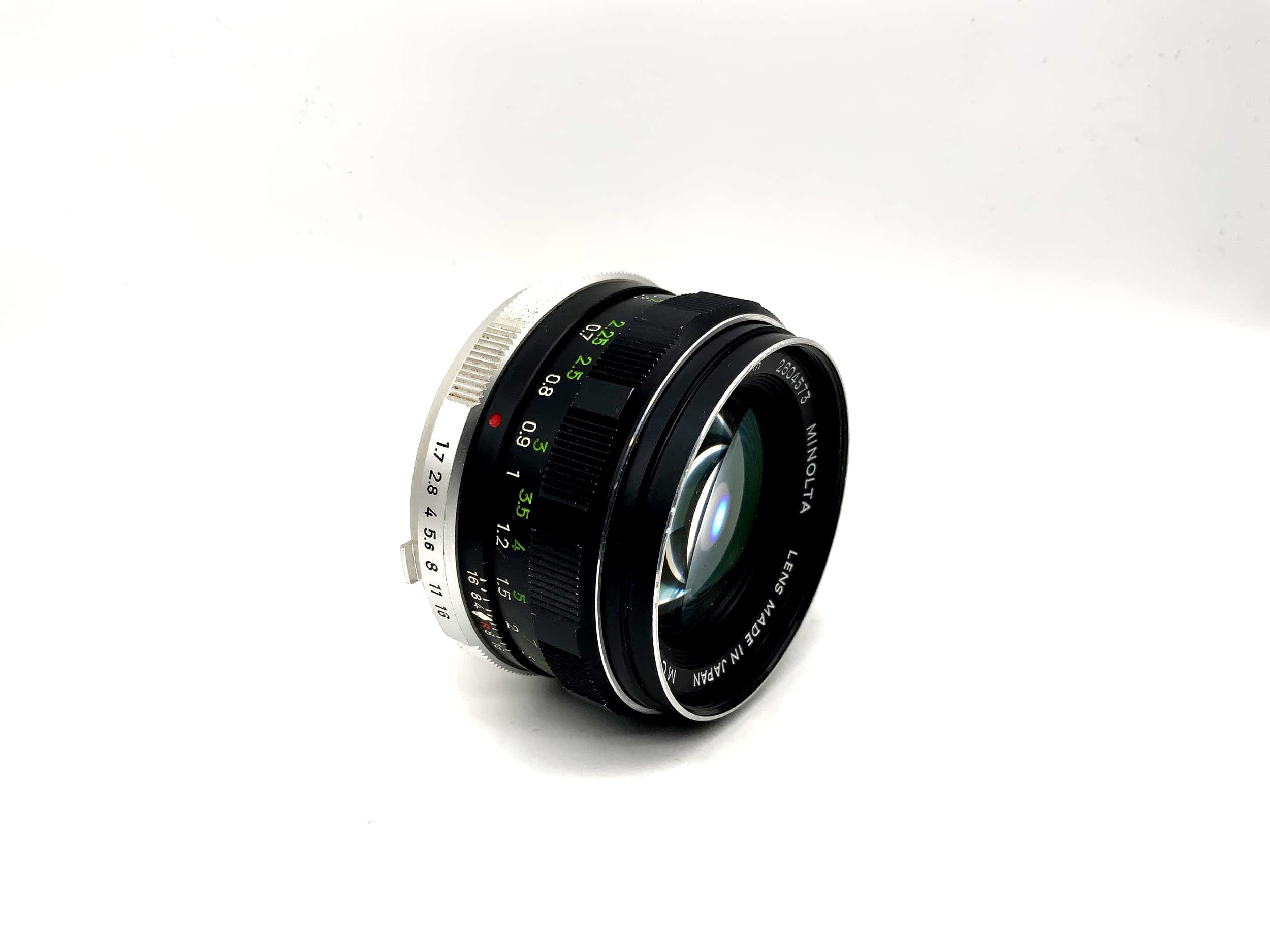 Minolta 55mm 1:1.7 Objektiv MC Rokkor-PF Kamera Lens (Minolta MD) Blende!