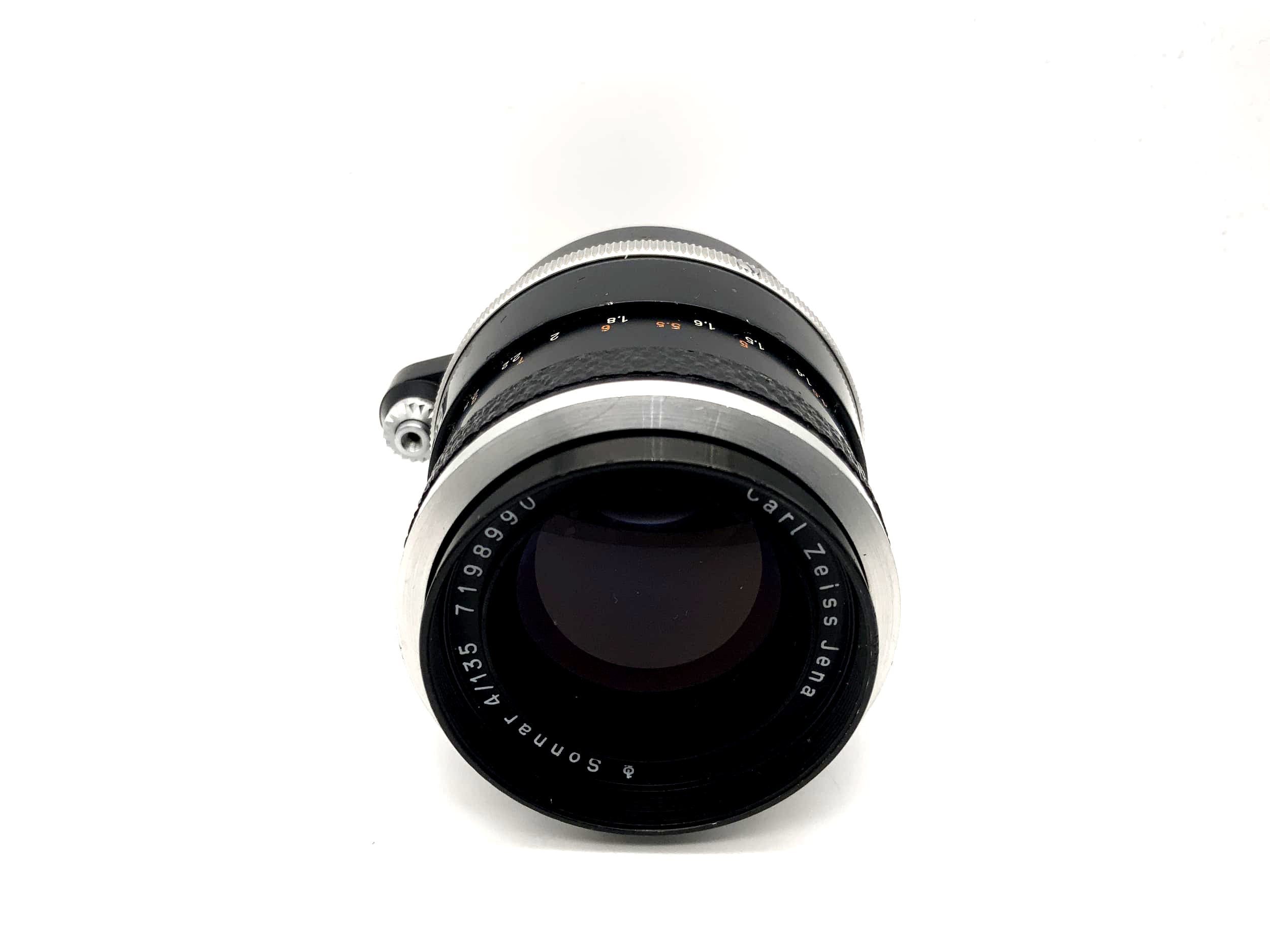 Carl Zeiss 135mm 1:4 Objektiv Sonnar Kamera Lens (Exa) Blende!
