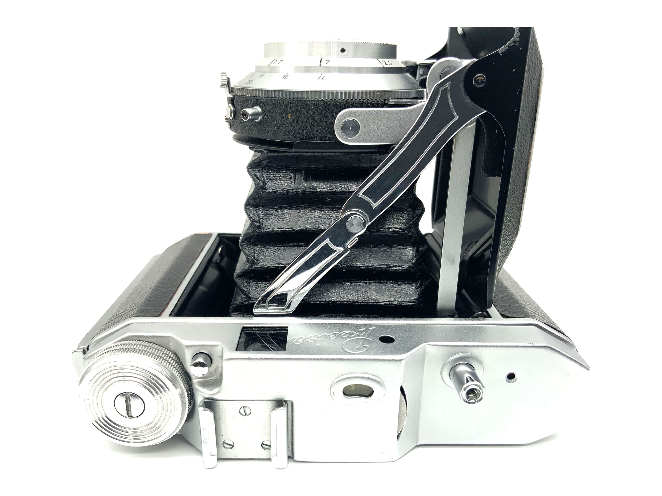 Appareil photo pliant Beier Precisa avec objectif Meyer Optik Trioplan 1:3.5 75 mm rouge V 6x6, 4.5x6