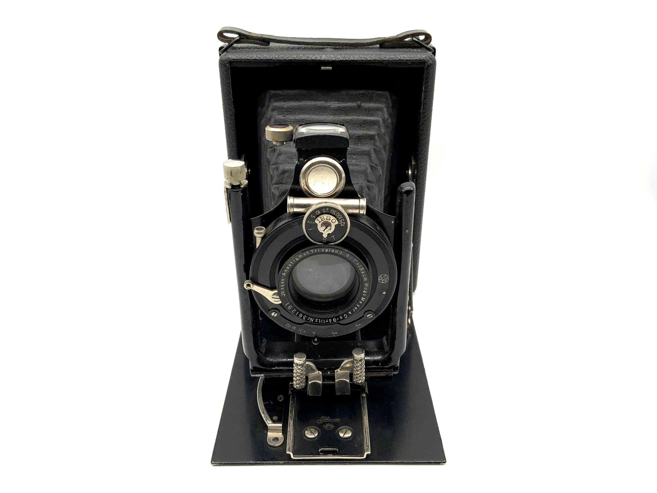 Ihagee Plattenkamera mit Meyer Görlitz Anastigmat Trioplan 1:4.5 F=13,5cm 9x12