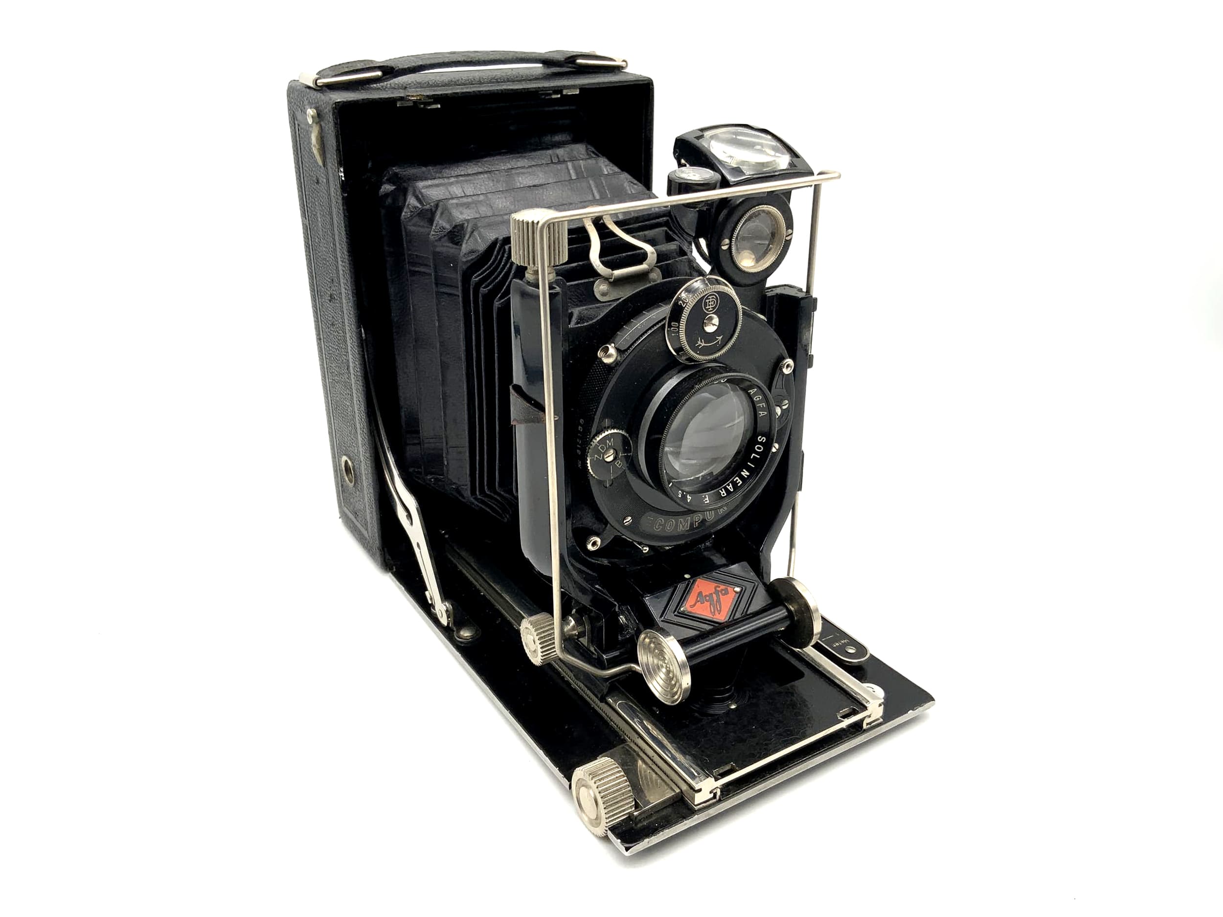 Agfa Plattenkamera mit Solinear F: 4.5 / 13,5cm Objektiv 9x12 Isolar Compur