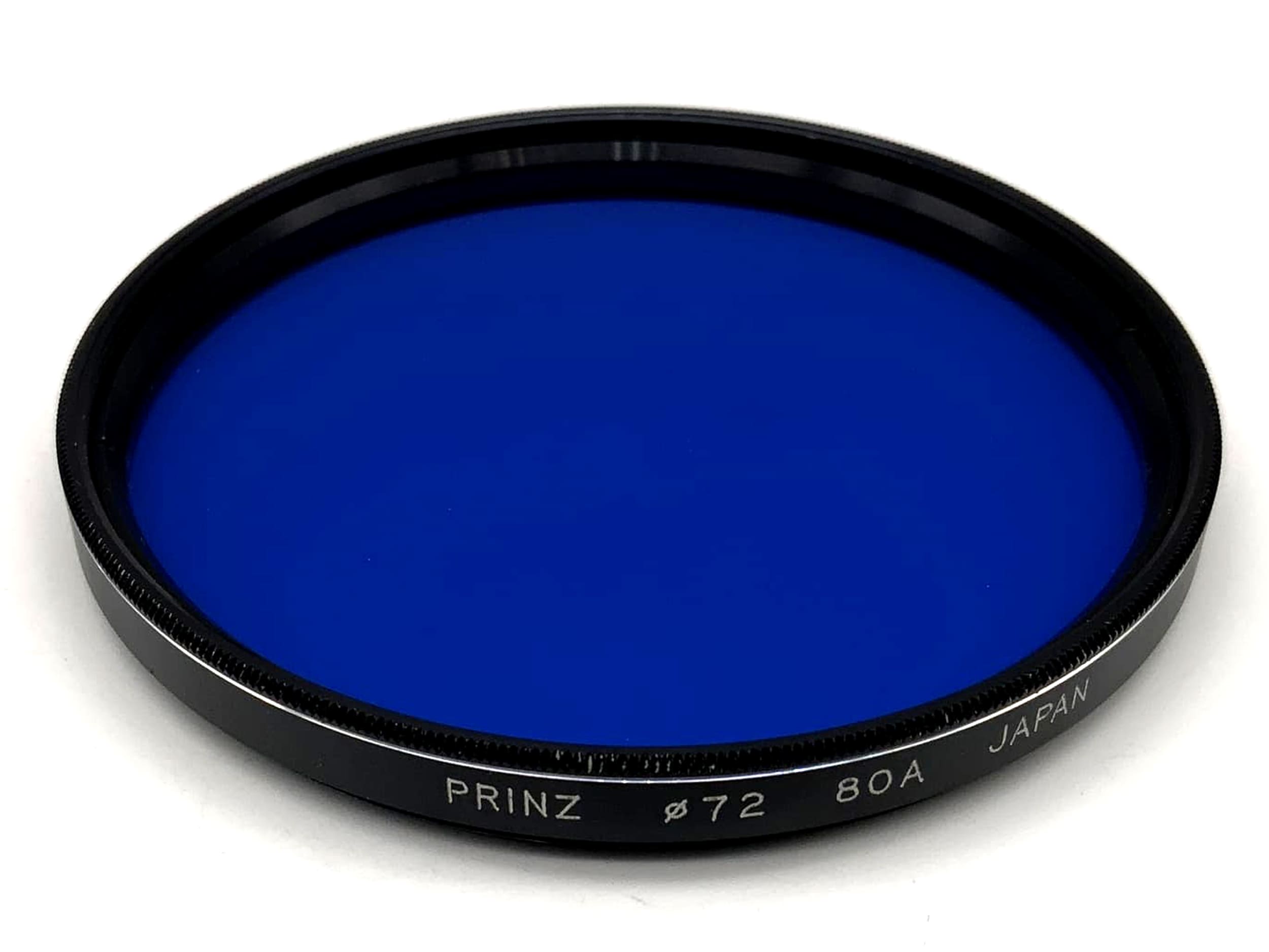 Prinz Farbfilter 80A blau blue Blaufilter Filter 72mm Filtergewinde M72