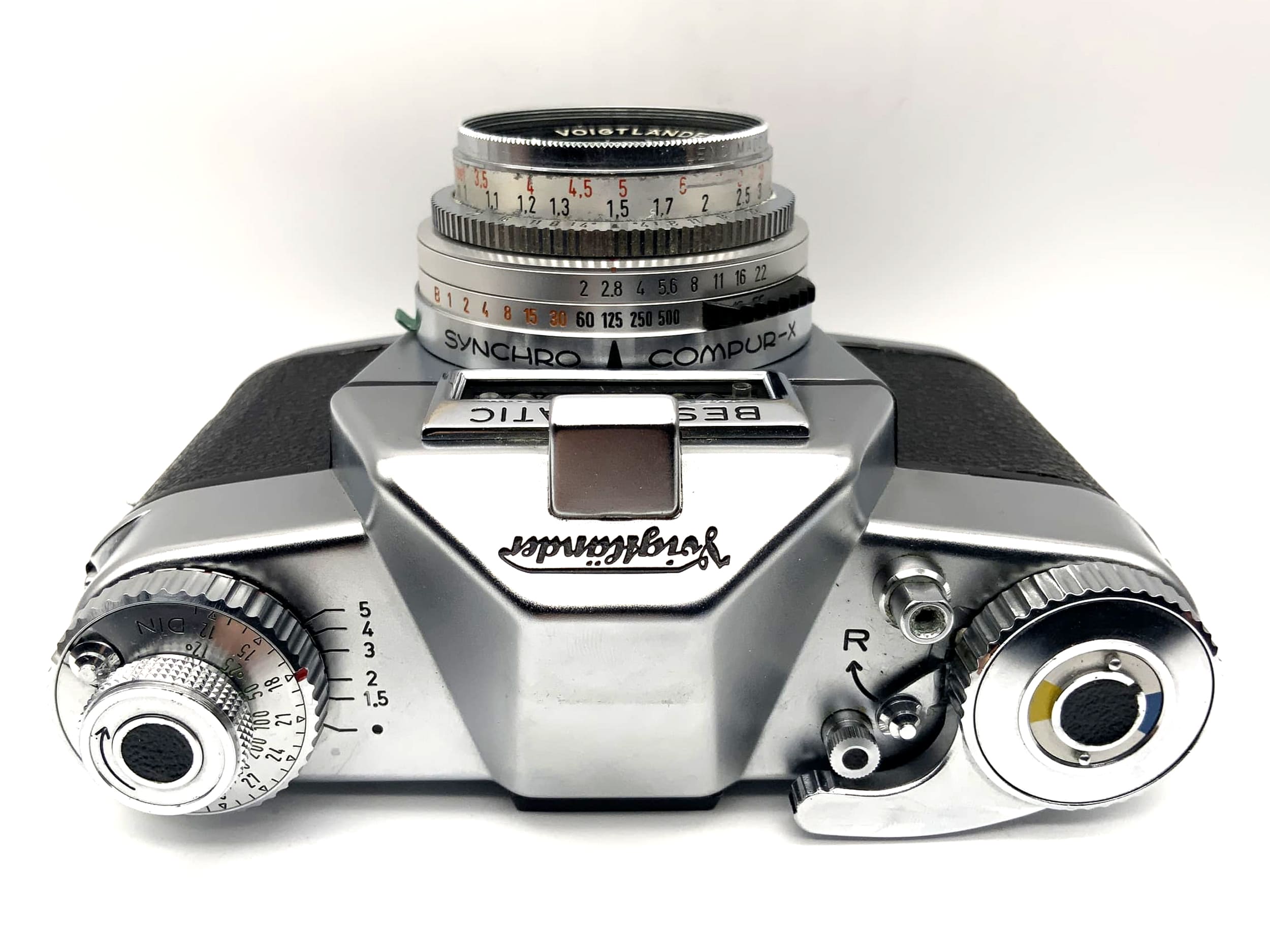 Voigtländer Bessamatic SLR Synchro-Compur-X (Color-Lanthar 2.8/50) Beli defekt!