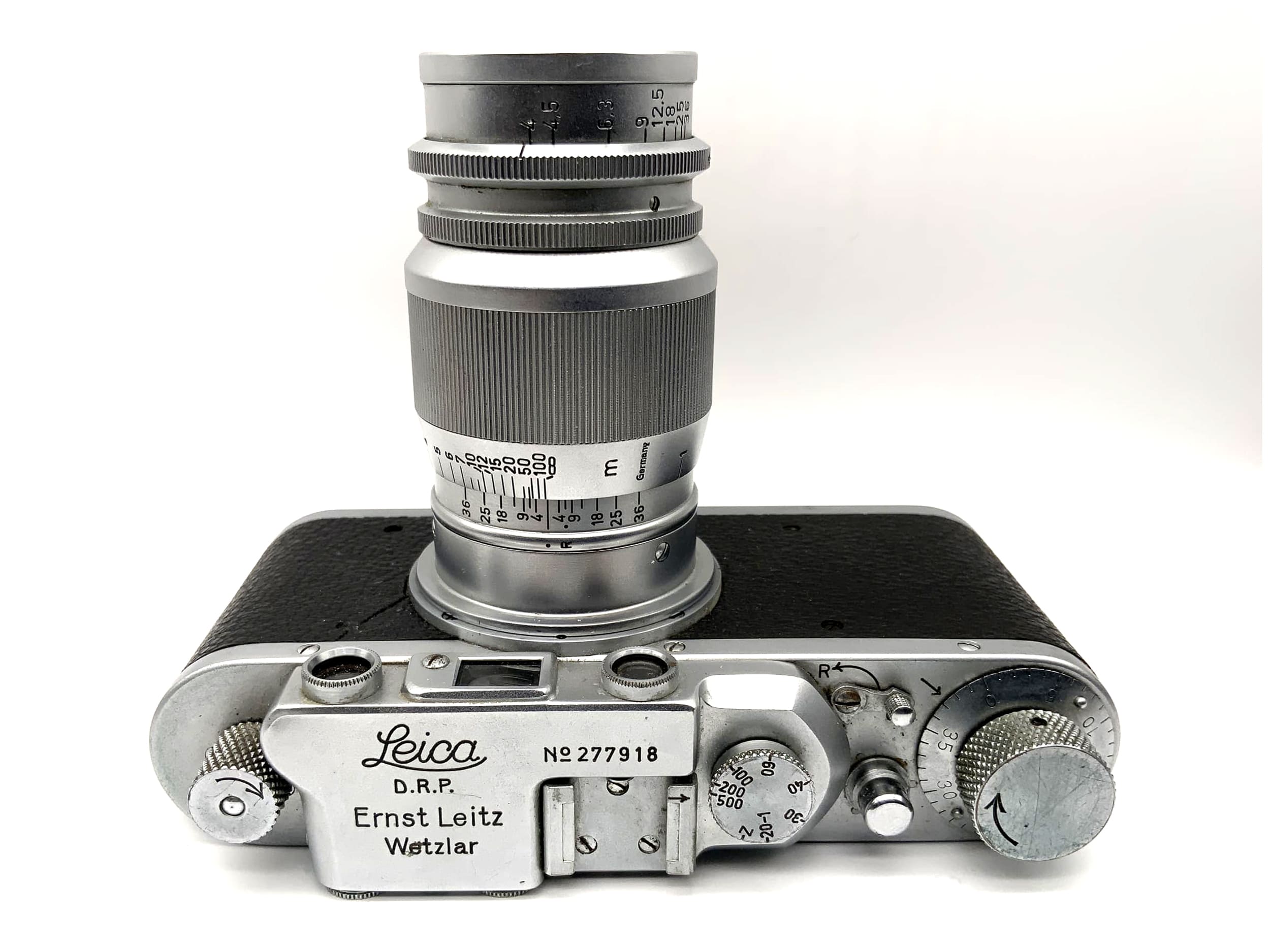 Leitz Leica II 1938 Sucherkamera mit Elmar 9cm 1:4 90mm Leica 2 No. 277918