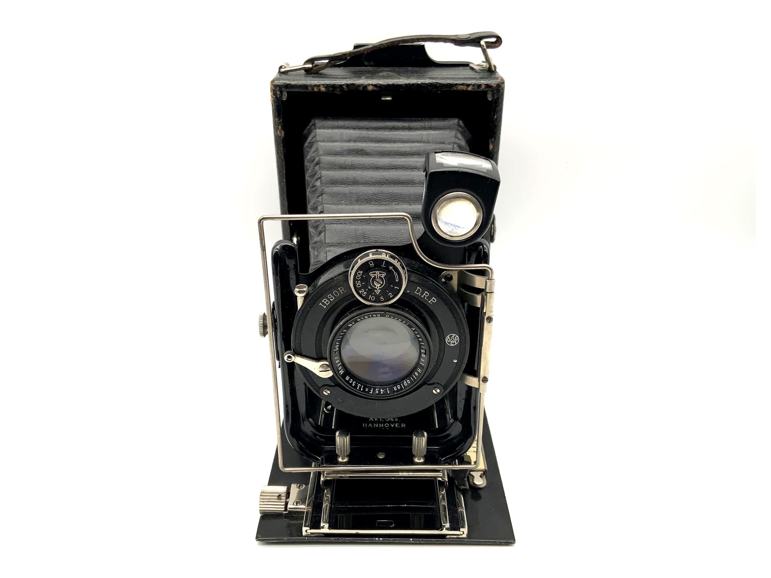 Orion Plattenkamera Meyer Görlitz Helioplan 1:4.5 F=13,5cm 6x12 Rollex Patent