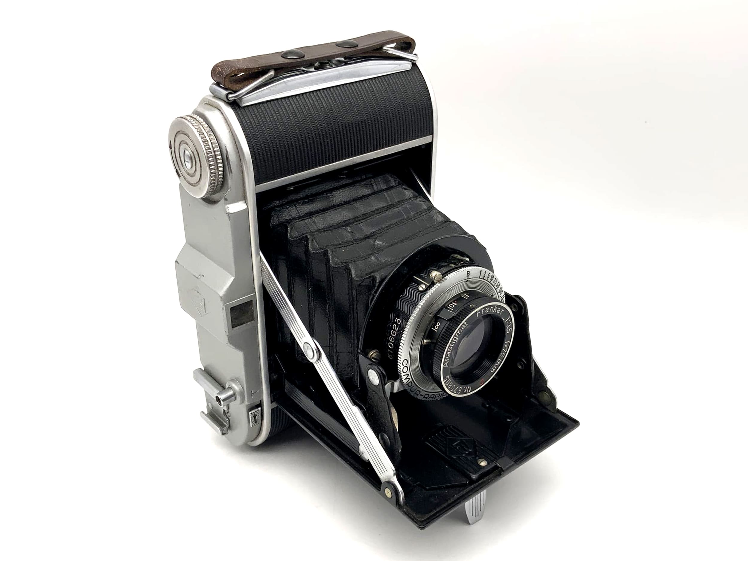Franka Solida Klappkamera mit Frankar Anastigmat 1:3.5 f=75mm red C Compur-Rapid