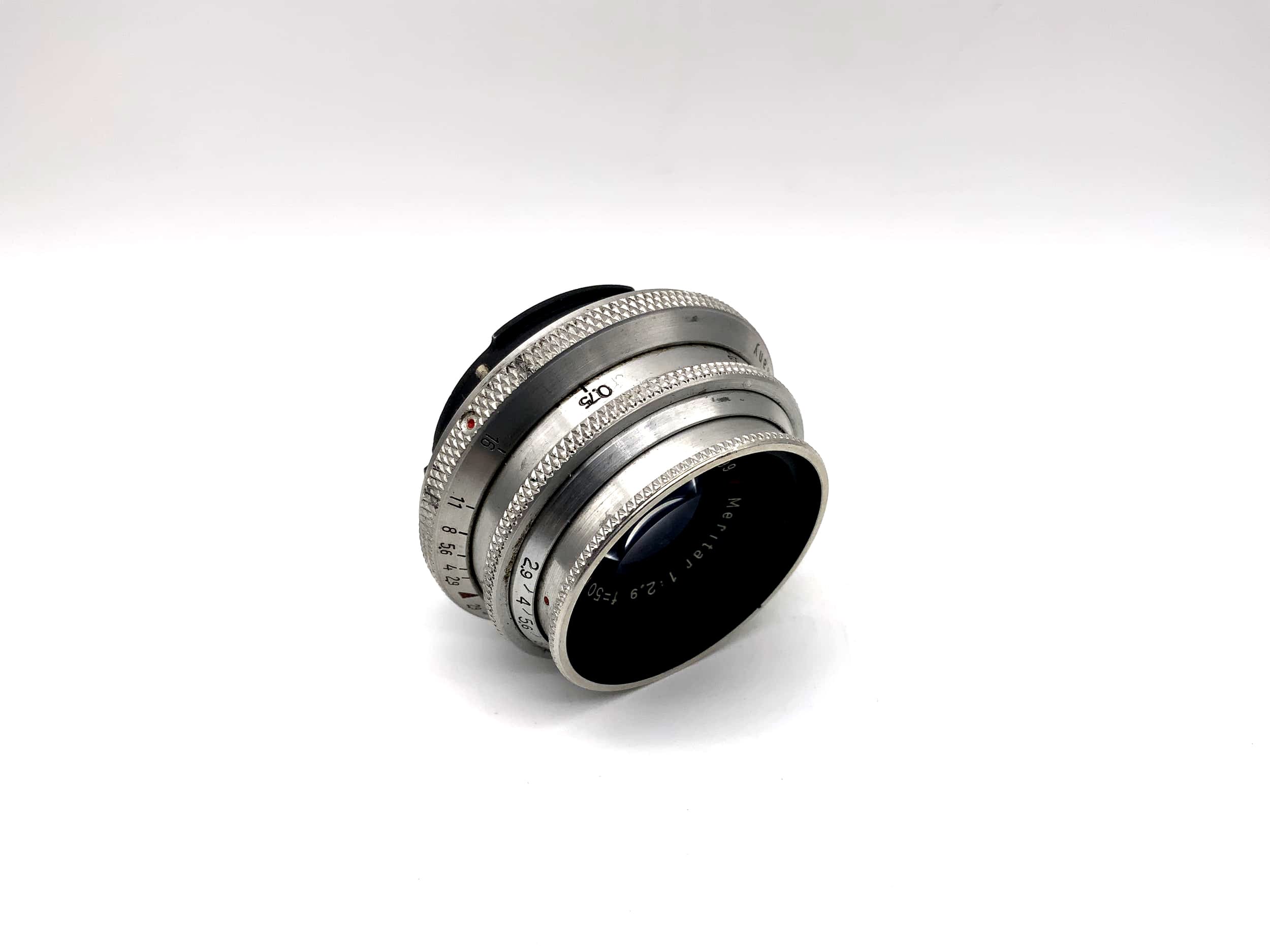 E.Ludwig 50mm 1:2.9 Objektiv Meritar red V Kamera Camera Lens (Exa)