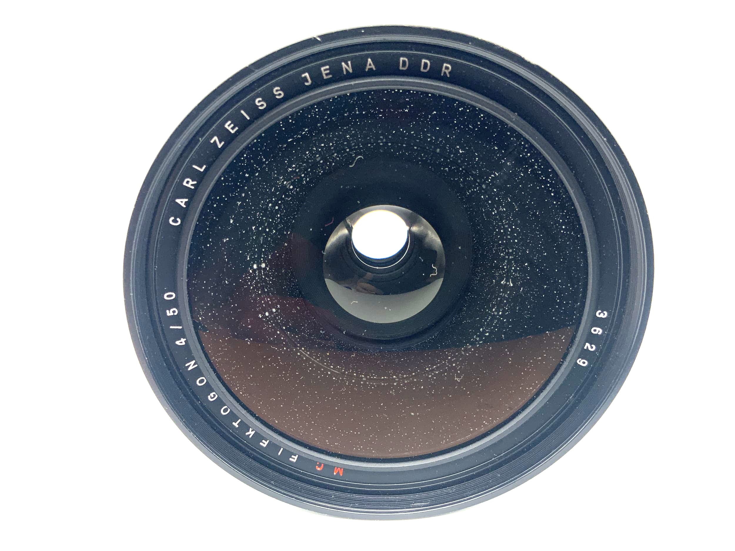 Carl Zeiss 50mm 1:4 Objektiv Flektogon MC Multi Coated (Pentacon Six) Text lesen