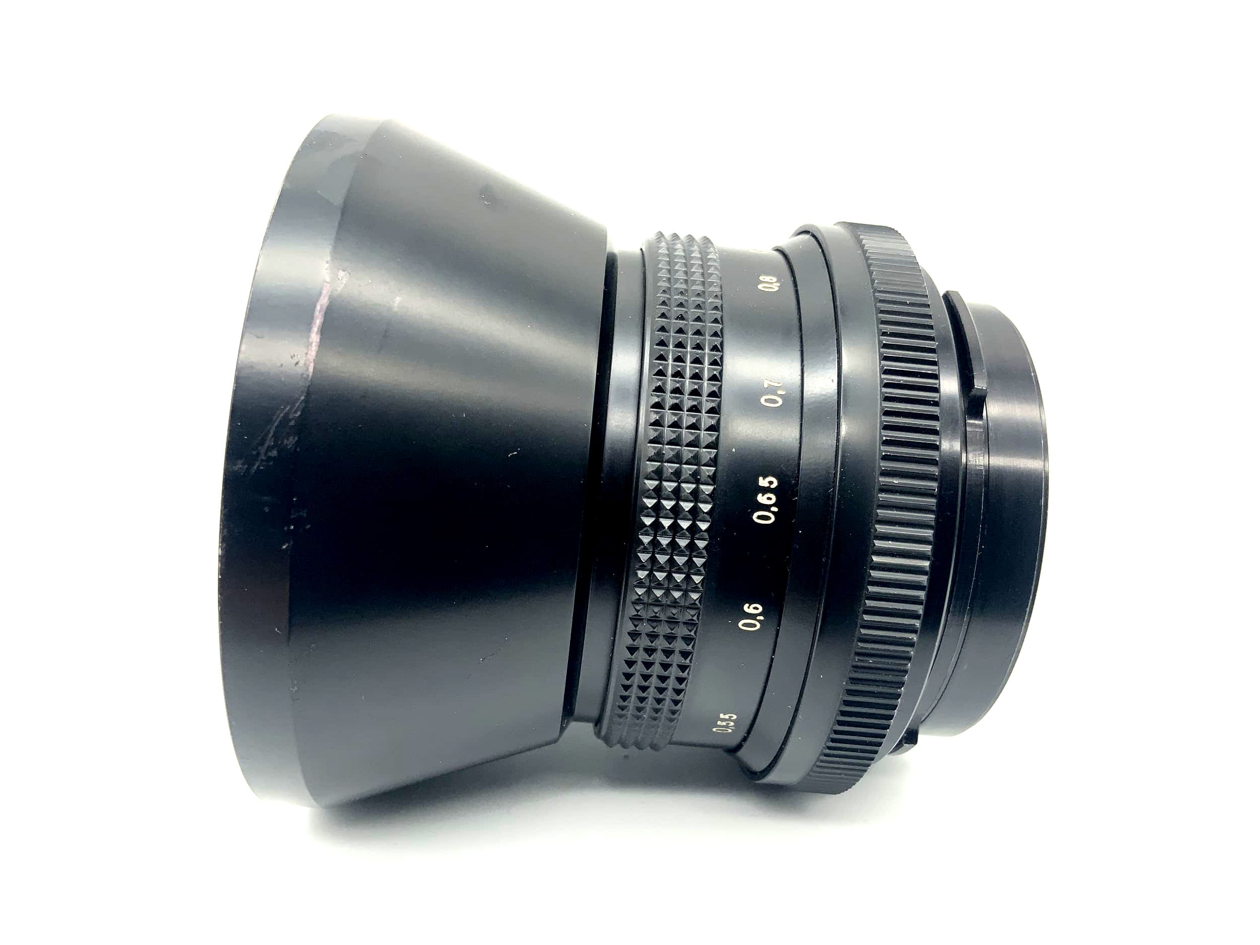 Carl Zeiss 50mm 1:4 Objektiv Flektogon MC Multi Coated (Pentacon Six) Text lesen