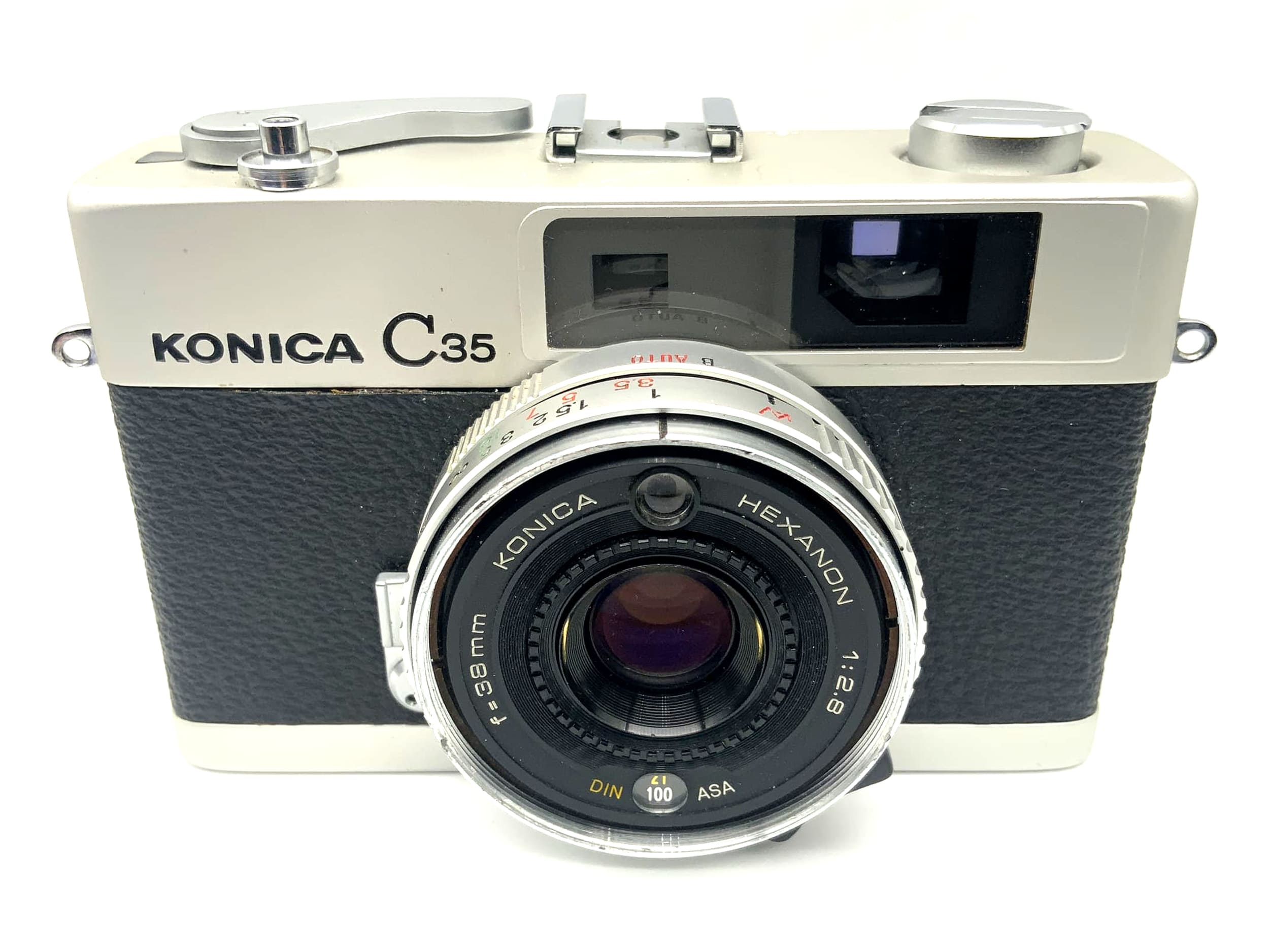 Konica C35 Sucherkamera mit Hexanon 1:2.8 f=38mm Kompaktkamera Analogkamera