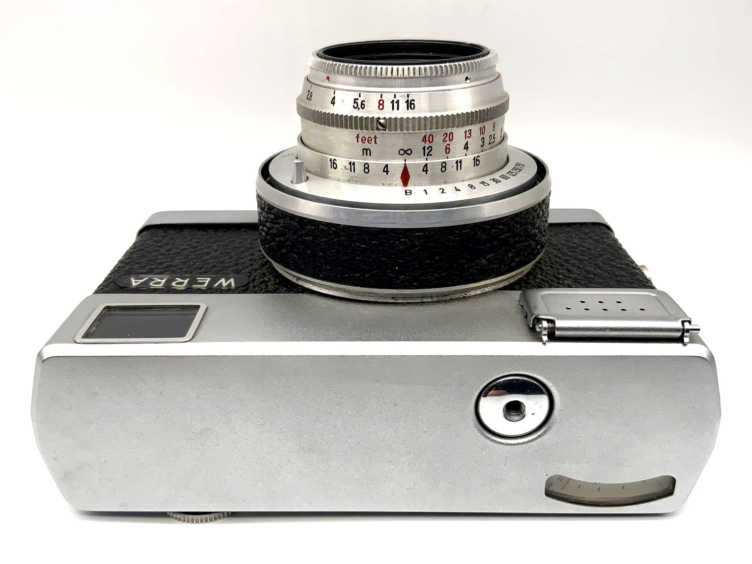 Pentacon Werra Sucherkamera mit Carl Zeiss Tessar 2,8/50 Prestor RVS schwarz