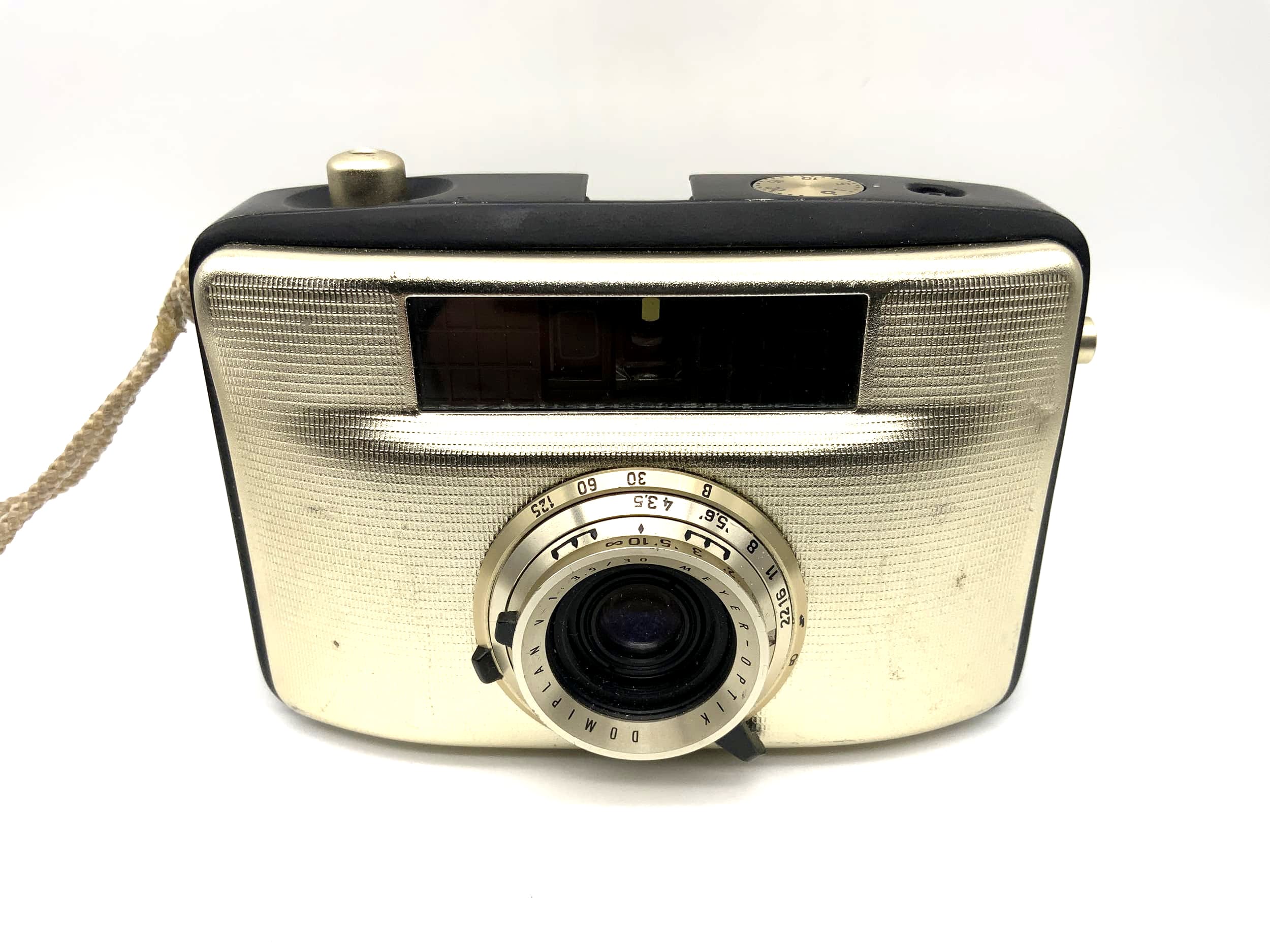 Pentacon Penti II Sucherkamera mit Meyer Optik Domiplan V 1:3.5/30 gold/schwarz