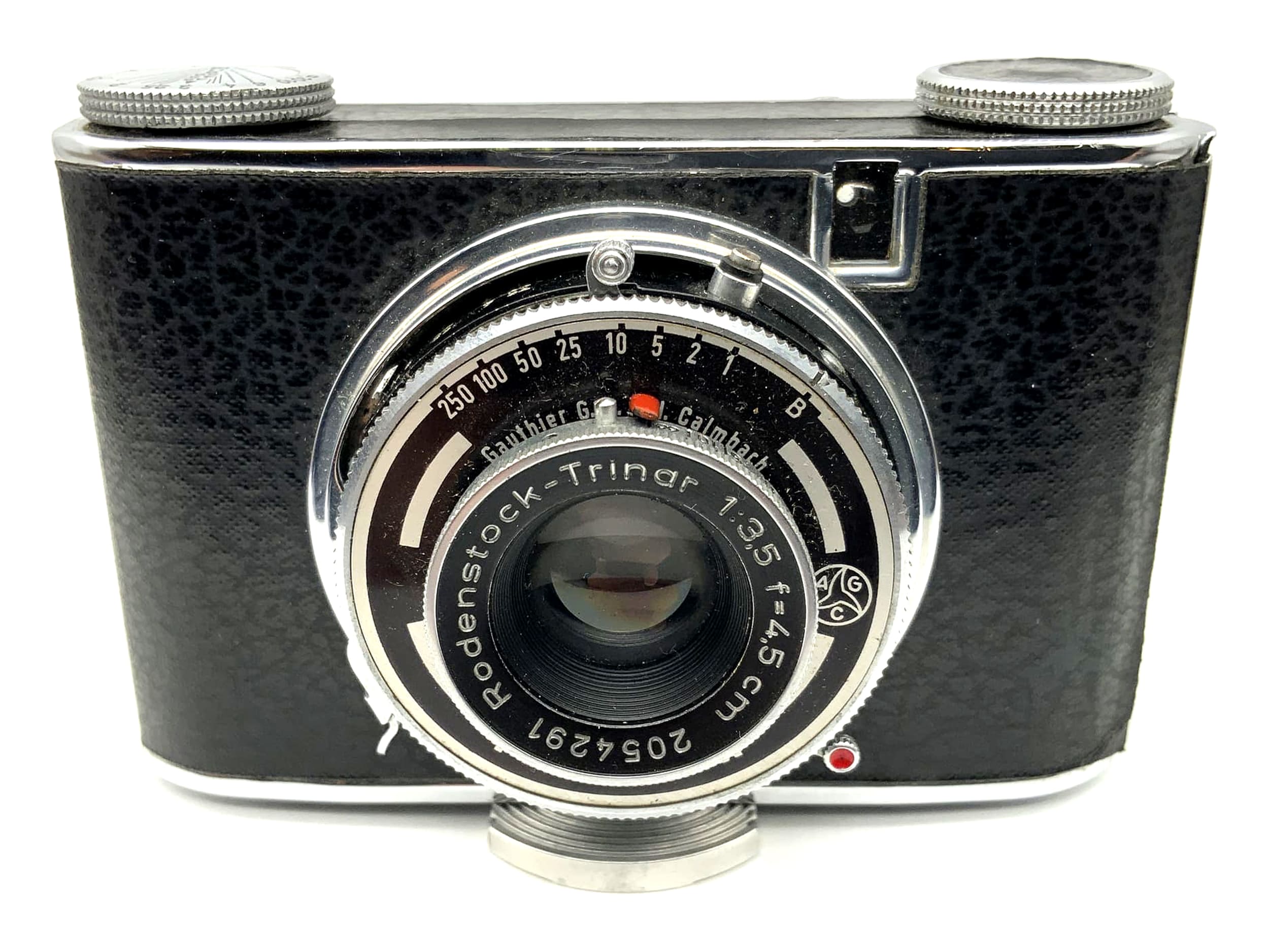 Ising Puck Sucherkamera mit Rodenstock-Trinar 1:3.5 f=4,5cm 3x4 Prontor II